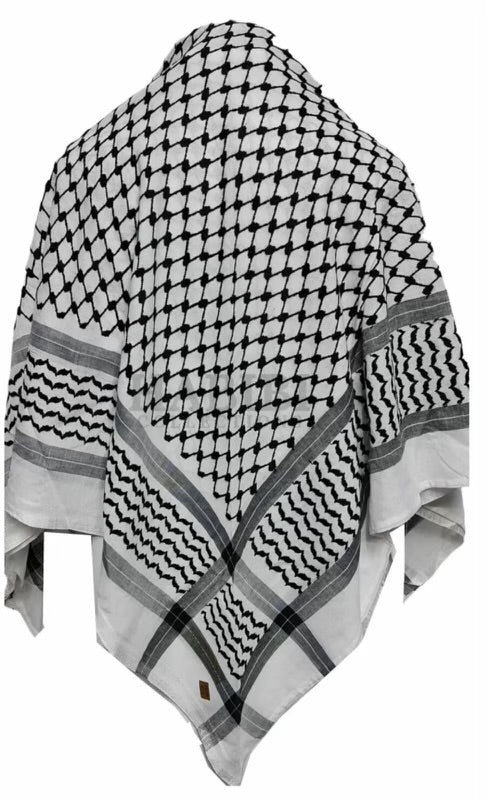 Authentic Palestinian Shemagh Scarf for Kids - Black & White Checkered Pattern - Perfect for Outdoor Adventures, Cultural Events & Fashion Accessories