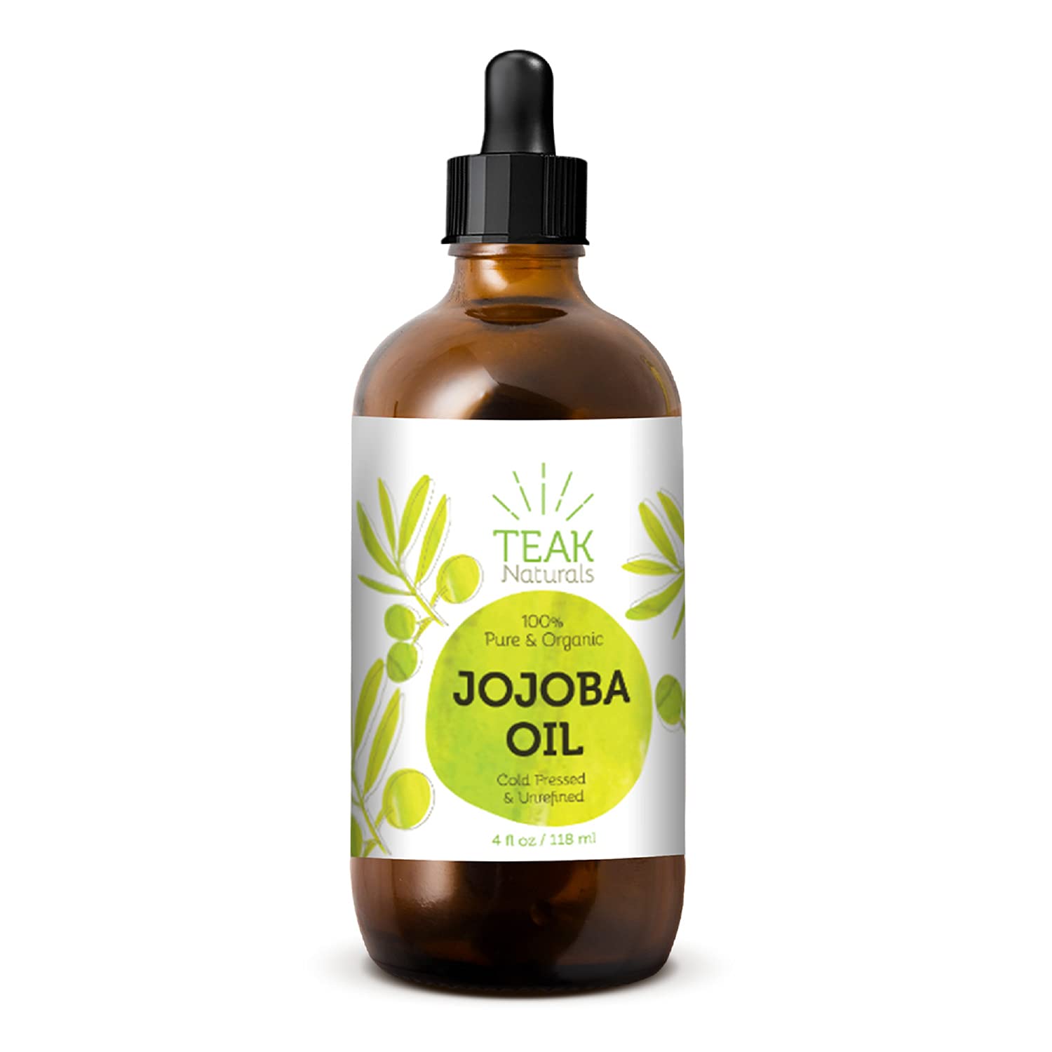 Organic Cold Pressed Jojoba Oil - 100% Pure & Unrefined Moisturizer for Skin, Hair & Nails - 4oz Natural Hydrating Treatment for Face, Body & Cuticles - Perfect for DIY Beauty & Massage Therapy