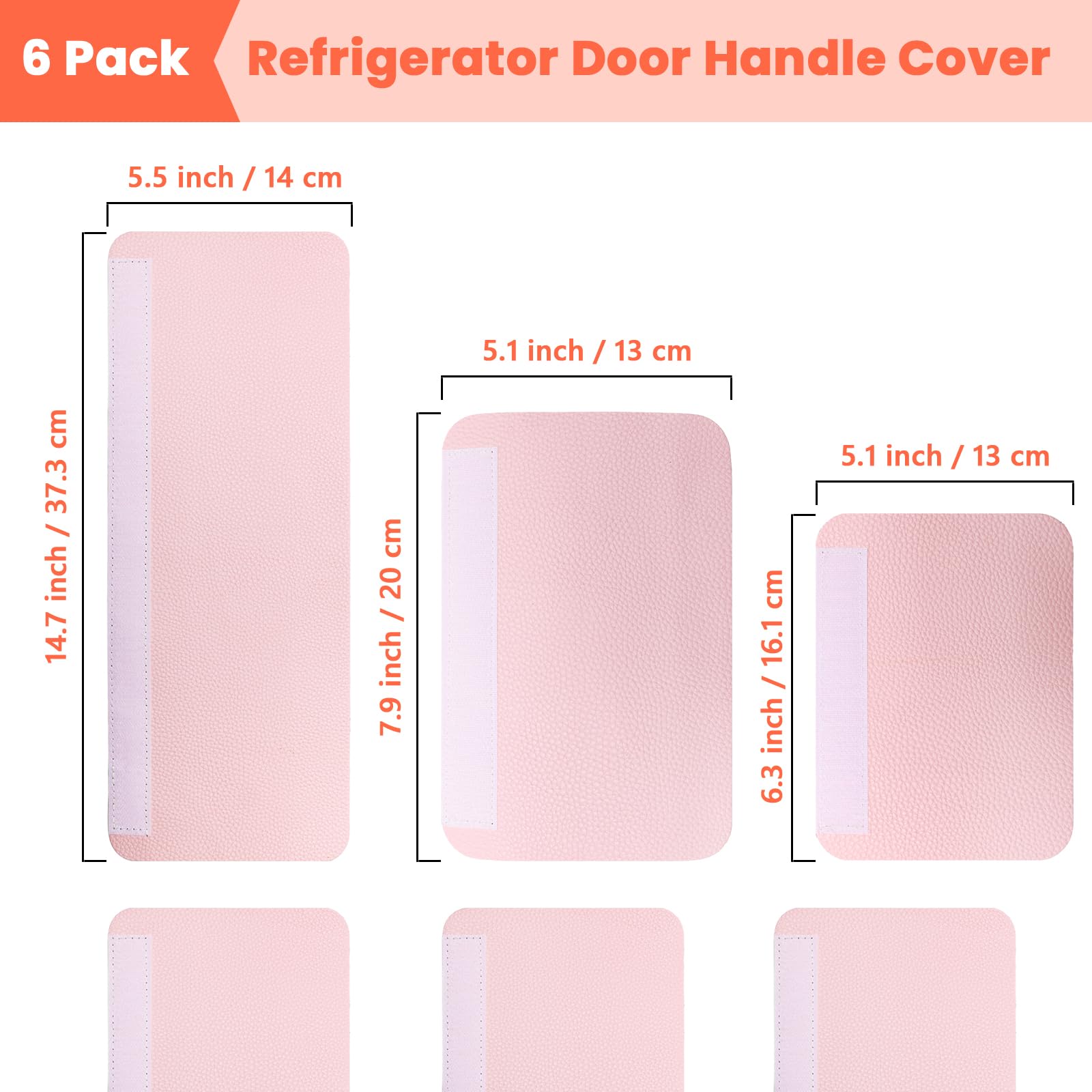 6 Pack Leather Refrigerator Door Handle Covers - Universal Fridge Handle Protectors for Kitchen Appliances (Microwave, Oven, Stove, Dishwasher) - Durable & Stylish Kitchen Upgrade for Home & Office Use