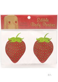 Kheper Games Edible Body Pasties - Strawberry Flavor | Vegan & Gluten-Free | Perfect for Bachelorette Parties, Cosplay & Body Art
