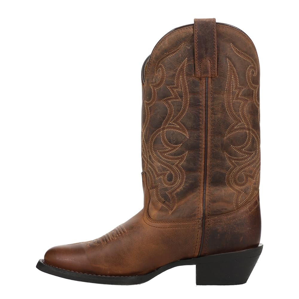 Laredo Women's Maddie Embroidered Round Toe Casual Boots - Mid Calf Low Heel 1-2