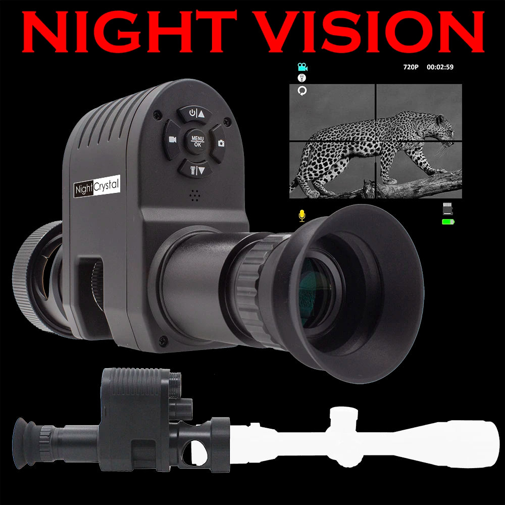 Best Hunting Night Vision Goggles with 850nm Rifle Thermal Scope - Clip-On Monocular Digital Camera for Red Dot Sight & Laser IR - Perfect for Night Hunting, Wildlife Observation & Tactical Missions
