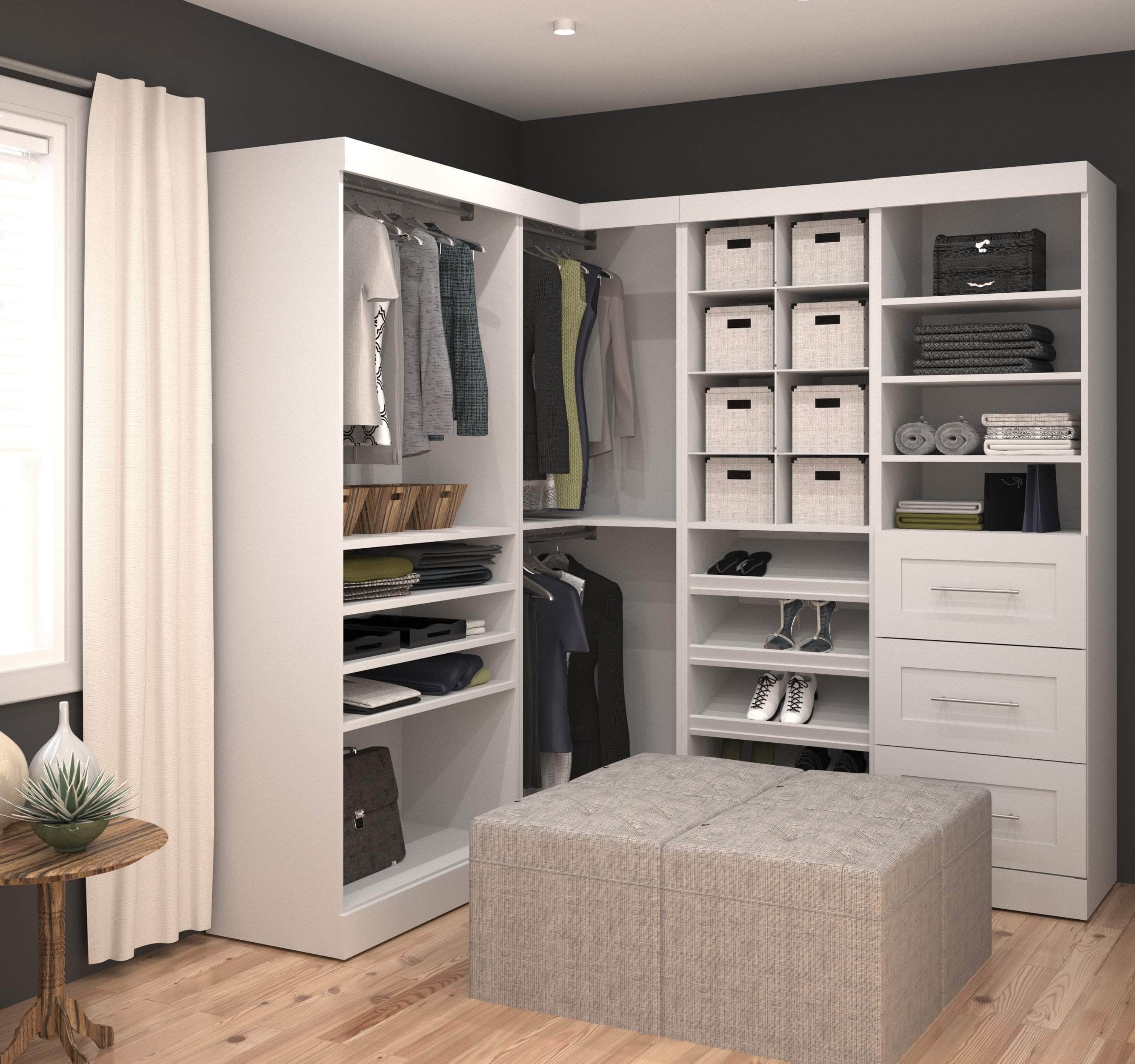 Pur 83W Walk-In Closet Organizer with 2 Color Options - Perfect for Bedroom, Dorm & Apartment Storage Solutions