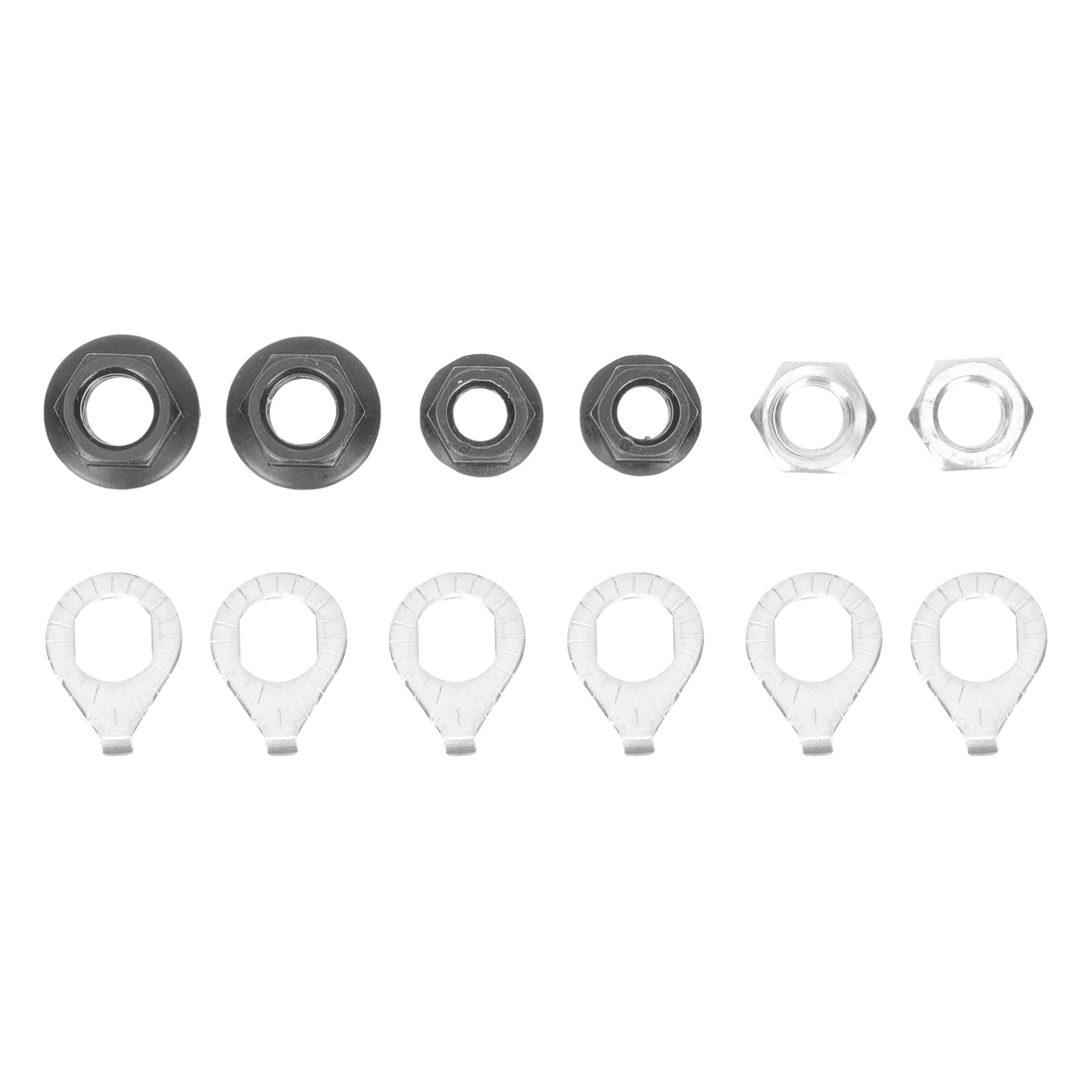 LIOOBO Bike Wheel Axle Nut and Safety Washer Kit - 12-Piece Steel Flange Nuts Set for Bicycle Hub, Front & Rear Wheel Retaining Hardware - Compatible with Mountain & Road Bikes (Perfect for Wheel Maintenance and Repair)
