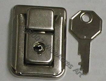 5-Pack Hidden Hole Box Latches with Lock & Key - Nickel Plated with Screws - Secure Storage for Cabinets, Toolboxes, and Jewelry Boxes