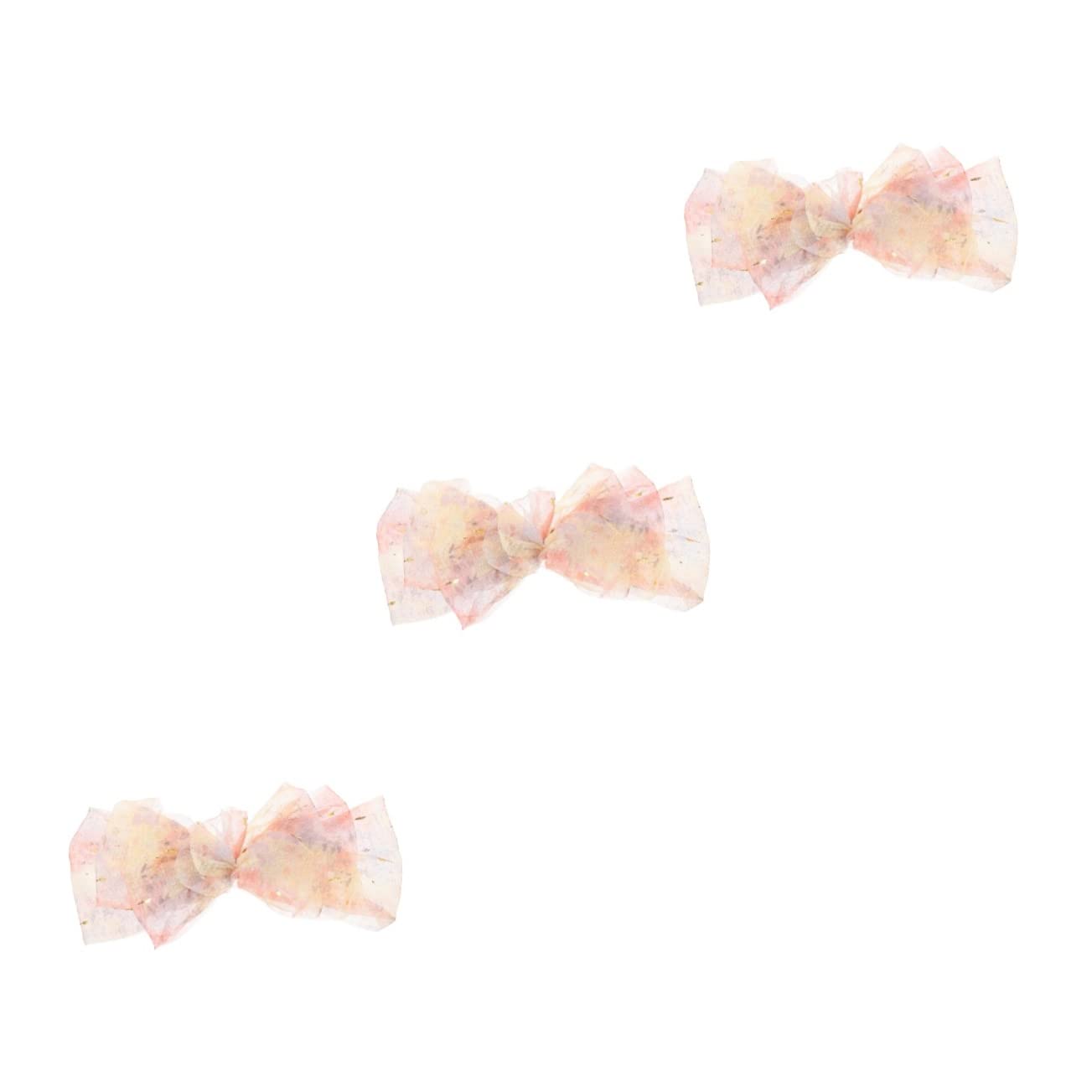 Minkissy 3pcs Spring Hair Clips for Girls - Rhinestone Ponytail Holder, Ribbon Hair Barrettes & Hair Bows - Korean Style Hair Accessories for Women (Perfect for School, Parties & Everyday Wear)