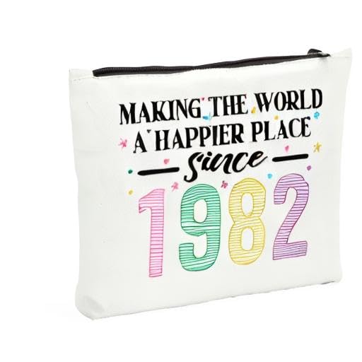 43rd Birthday Gifts for Women - Personalized Makeup Bag for 43 Year Old Women Since 1982 | Perfect Gift for Wife, Mom, Sister, Friend, Aunt & Coworker | Travel Toiletry Bag for Thanksgiving & Special Occasions | Great for Travel, Spa Days & Everyday Use