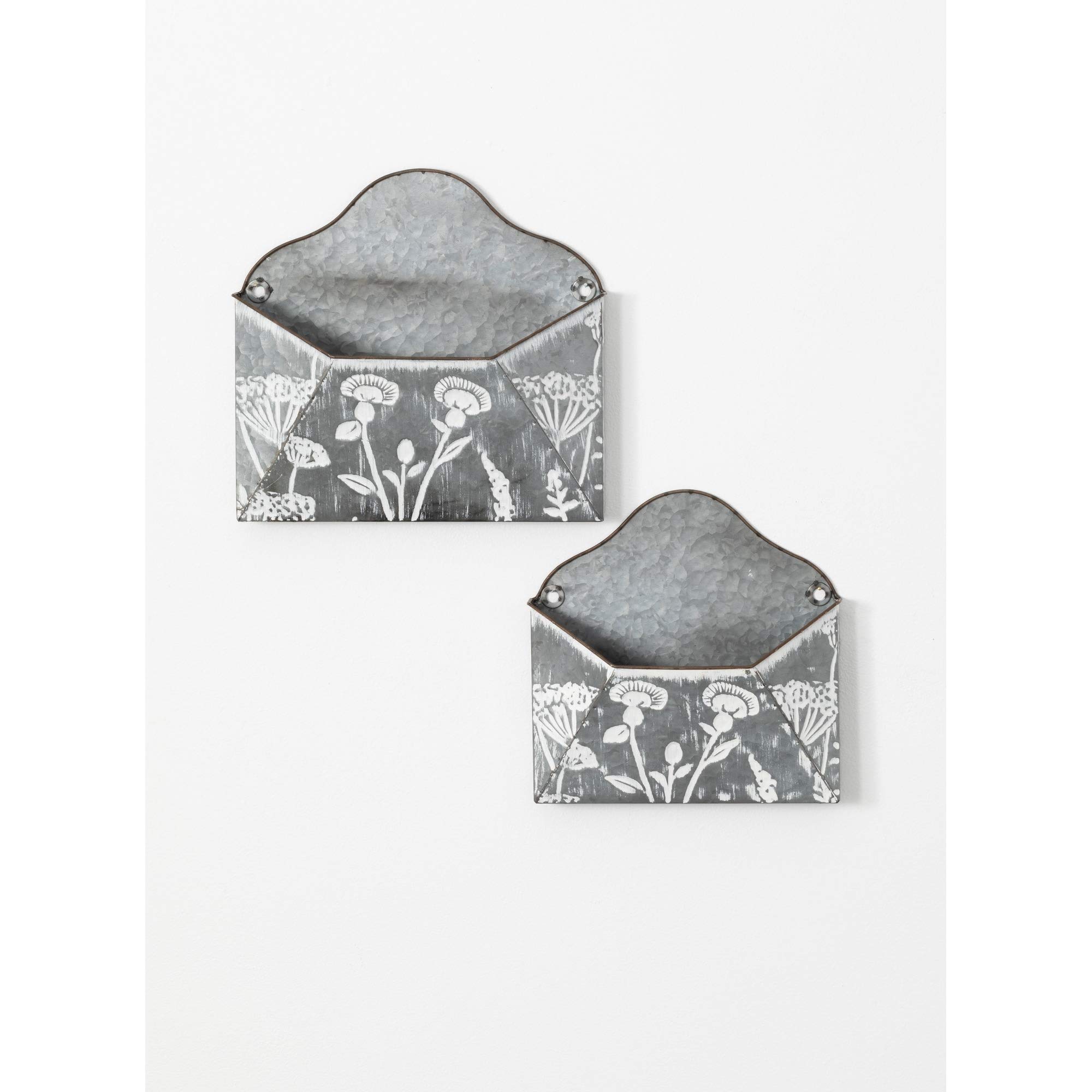 2-Pack Silver Iron Flower Wall Envelope Set for Wedding Decor | Elegant Floral Backdrop for Bridal Showers, Baby Showers & Home Decor