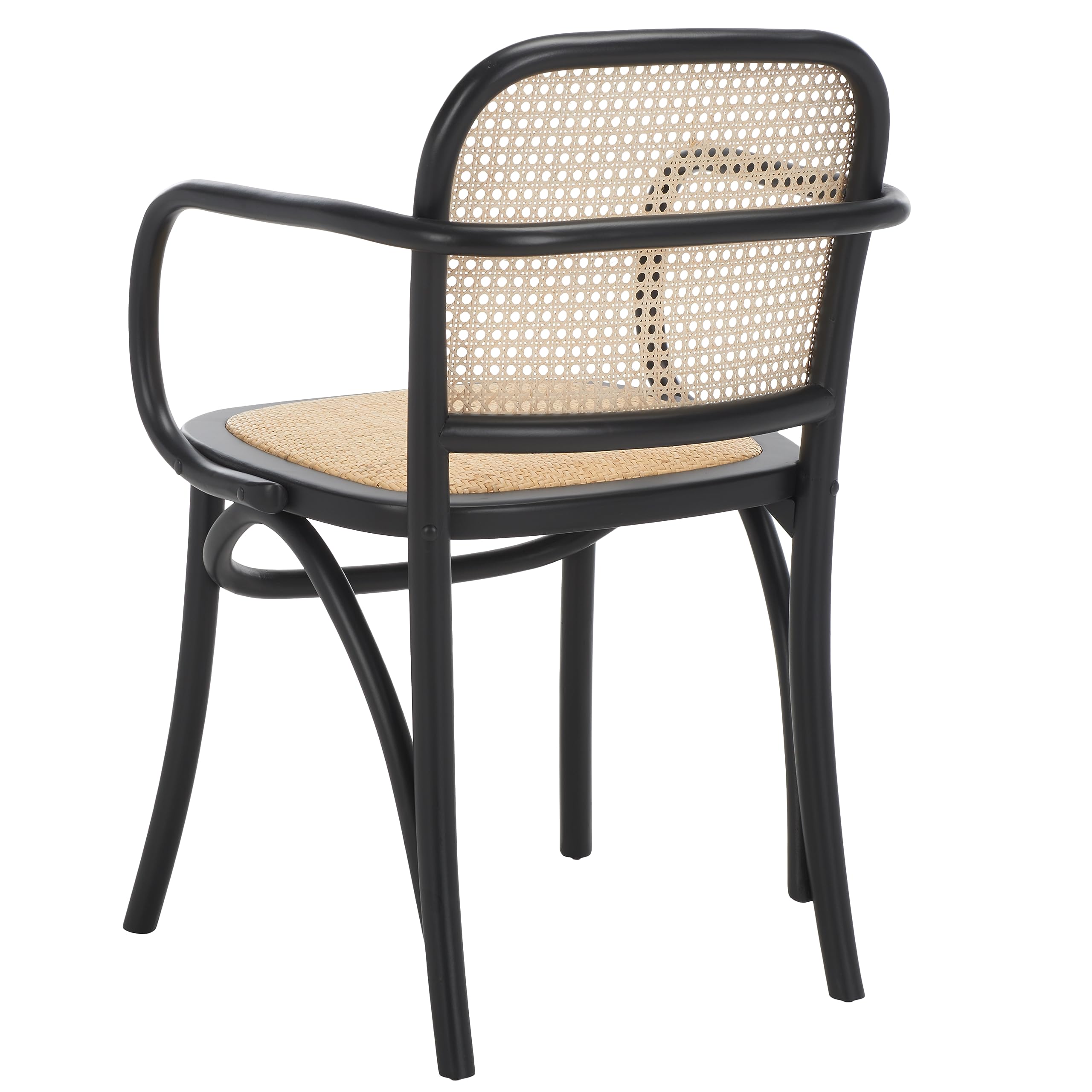 Safavieh Home Keiko White & Natural Cane Dining Chair - Modern Farmhouse Style for Kitchen, Dining Room & Breakfast Nook