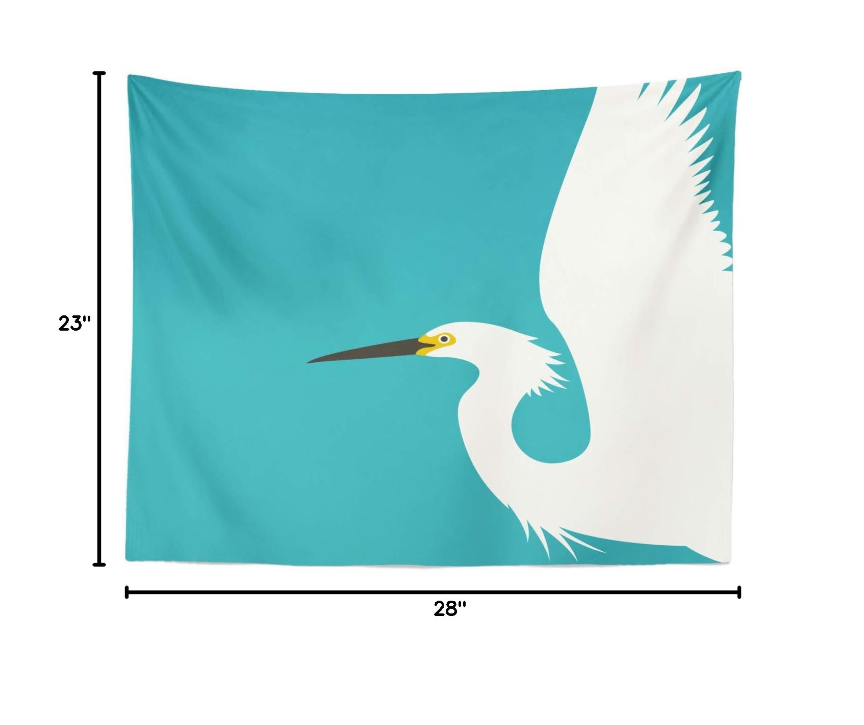 Ambesonne Egret Tapestry Wall Art - Elegant Heron Bird with Spread Wings Design - 28
