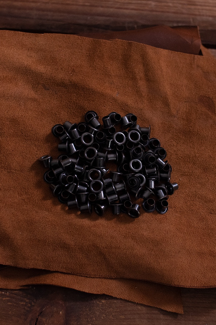 5.5mm Eyelet Shaft - 6.3mm Length & 9.6mm U-Shape - Iron/Anthracite Finish - Perfect for Leathercraft, DIY Projects & Industrial Applications