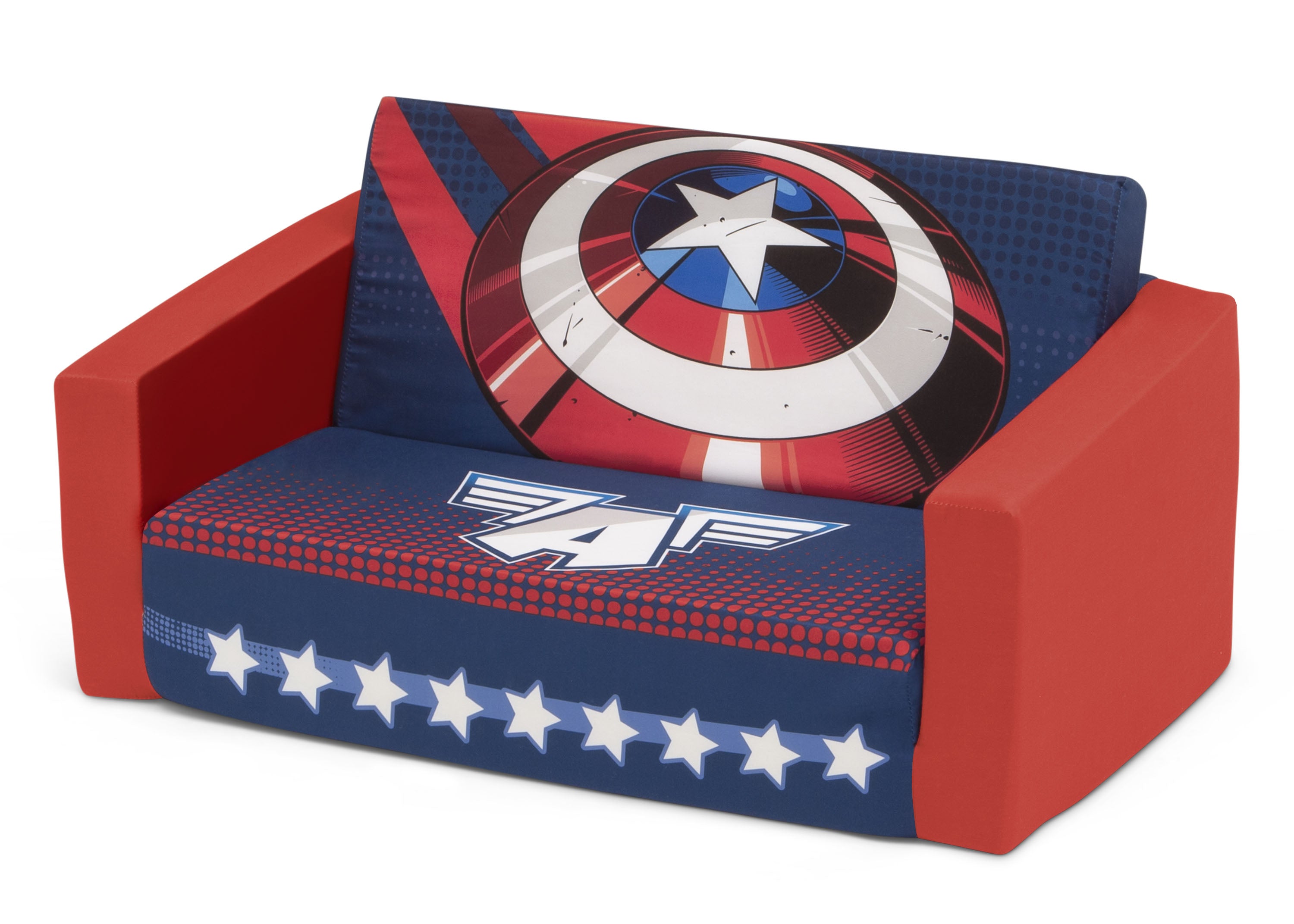 Avengers Cozee Flip Out Sofa - 2 in 1 Convertible Kids Sofa to Lounger | Marvel Superhero Bedroom Furniture for Playroom & Sleepovers
