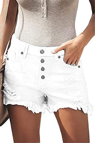 Necooer Women's Stretchy Denim Shorts - Mid Waist Casual Jean Shorts for Summer | Perfect for Beach, Vacation & Everyday Wear