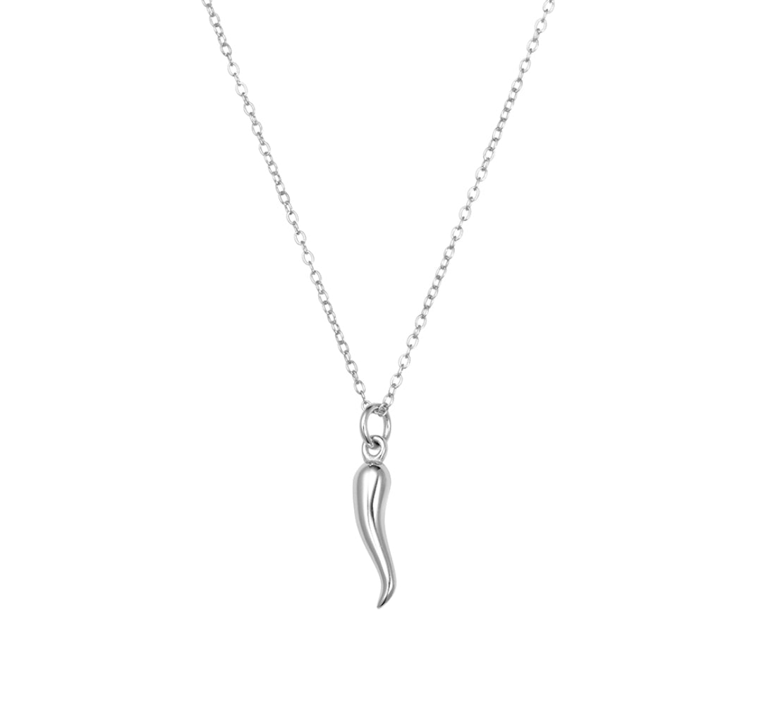 Italian Cornicello Horn Necklace - 925 Sterling Silver Good Luck Charm & Protection Amulet for Women & Men | Perfect Gift for Birthday, Anniversary & Spiritual Blessings