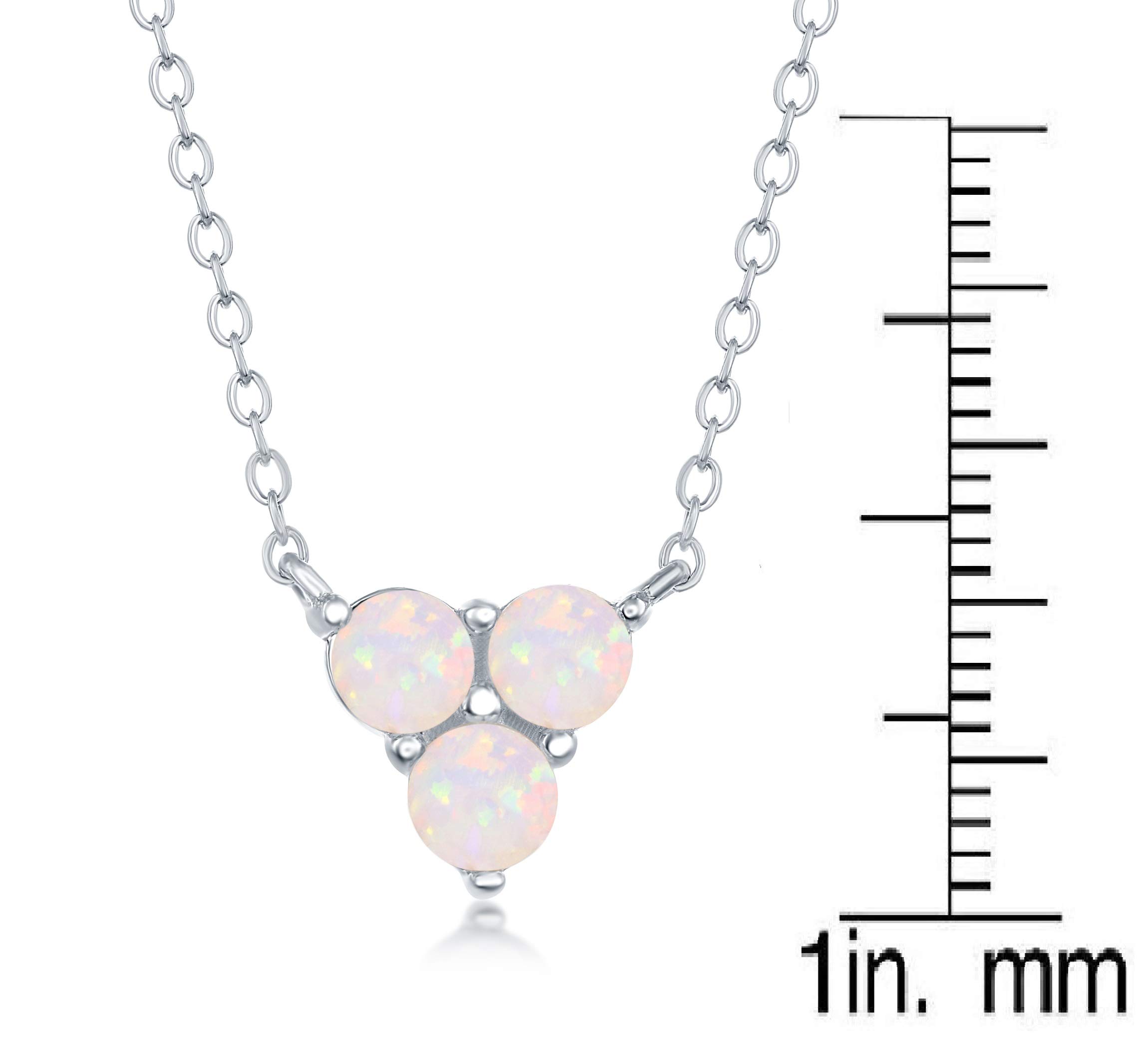 Sterling Silver & Rose Gold Plated White Opal Triangle Triple Cluster Necklace for Women | Elegant Layered Pendant Jewelry for Party, Wedding & Everyday Wear
