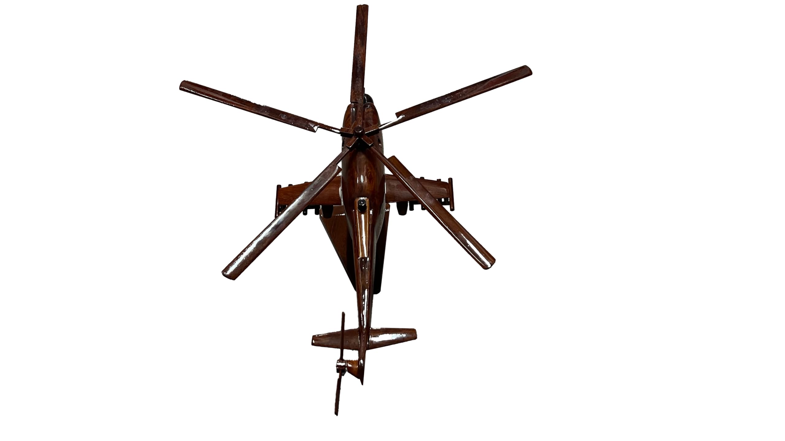 MI-24 Hind Helicopter Model - Premium Mahogany Wood Desktop Display - Perfect for Military Collectors, Office Decor & Aviation Enthusiast Gifts