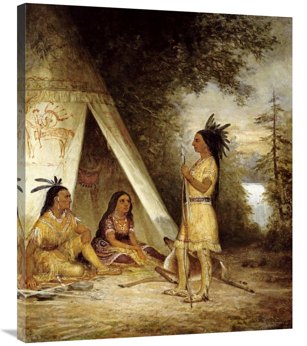 36 in. The Betrothal of Hiawatha Art Print - American School Wall Decor | Native American Inspired Artwork for Living Room, Bedroom & Office