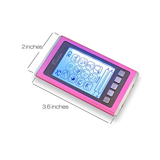 TENS Unit Muscle Stimulator for Pain Relief - EMS Machine with 12 Massage Modes, Full Body Therapy for Back Pain, Neck & Shoulder (Pink) | Portable Electronic Pulse Massager for Home & Gym Use