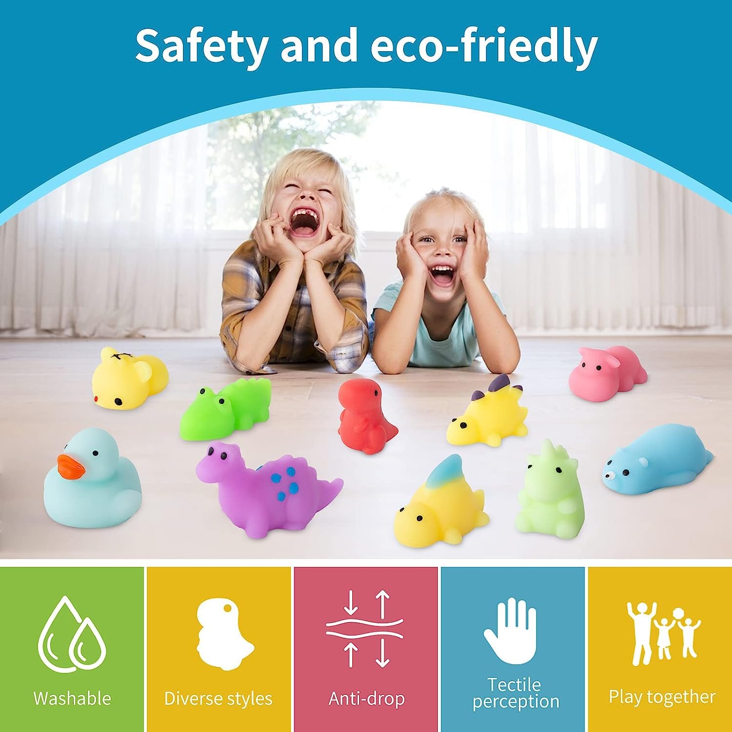 21 Pack Mochi Squishy Dinosaur Toys - Slow Rising Animal Stress Relief Sensory Fidget Toys for Kids, Party Favors, Pinata Stuffers, Treasure Box Prizes - Perfect for Birthday Gifts, Classroom Rewards & Anxiety Relief