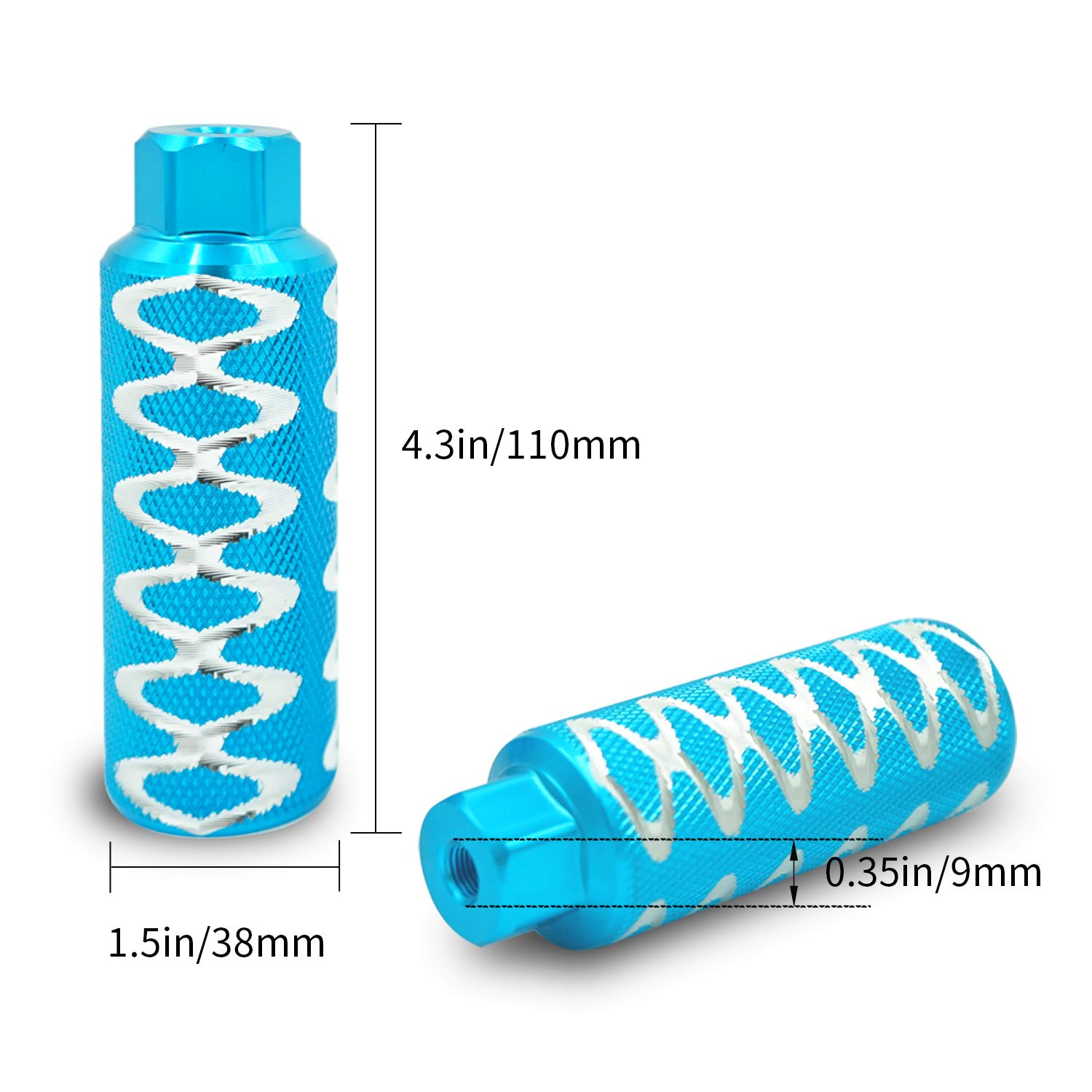 1 Pair 3/8 inch - 26 Teeth Aluminum Alloy Bike Pegs with Electroplated Finish for BMX & Mountain Bikes - Durable Bike Stunt Pegs for Adults, Perfect for Tricks, Grinds & Street Riding
