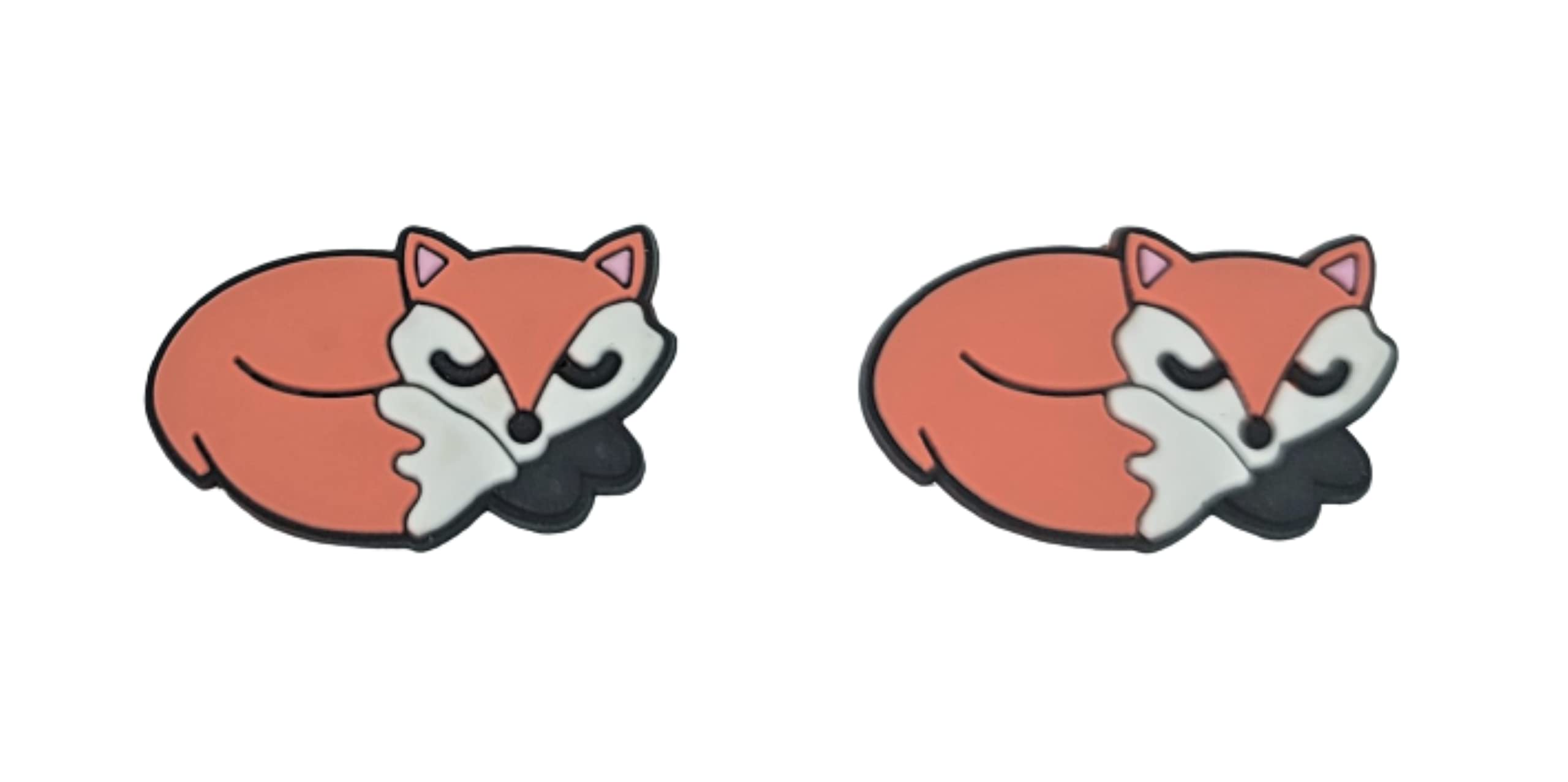 Fox Shoe Charms for Crocs - 2 Pack Cute Animal Charms for Crocs Clogs & Wristbands - Perfect for DIY Croc Jibbitz, Kids Shoes & Fashion Accessories