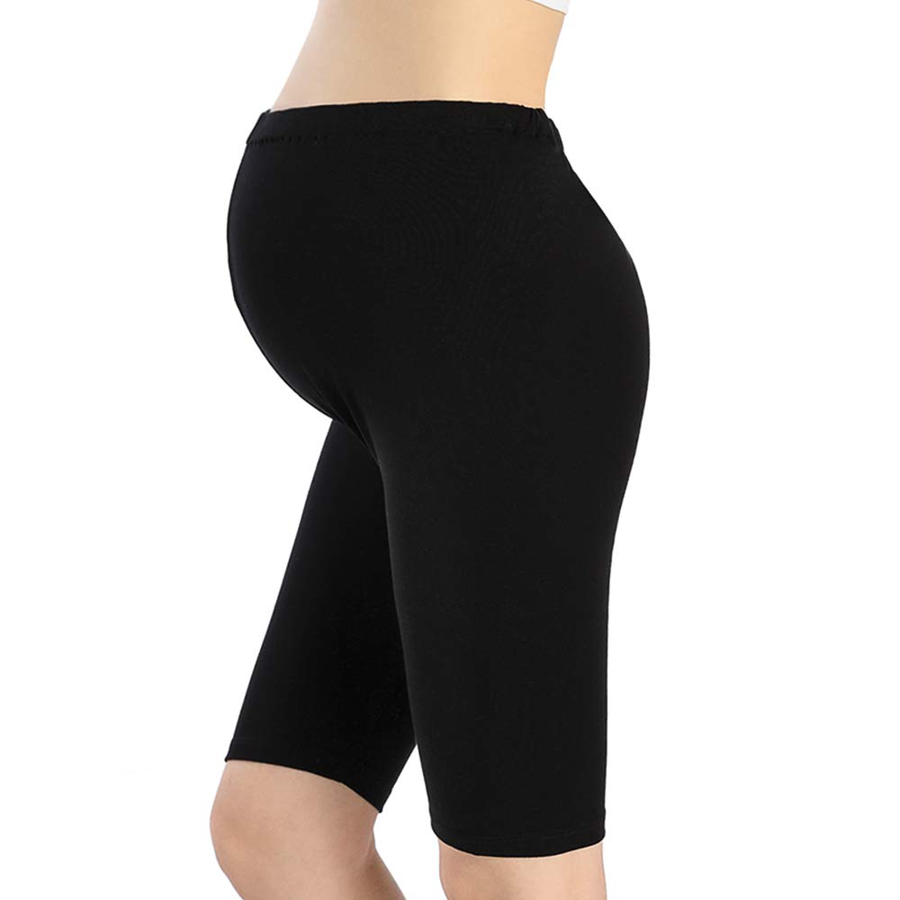 QingWan Maternity Yoga Shorts for Women - Over The Belly Pregnancy Leggings, Knee-Length Workout Shorts for Prenatal Exercise, Comfortable Maternity Activewear for Yoga, Gym & Daily Wear