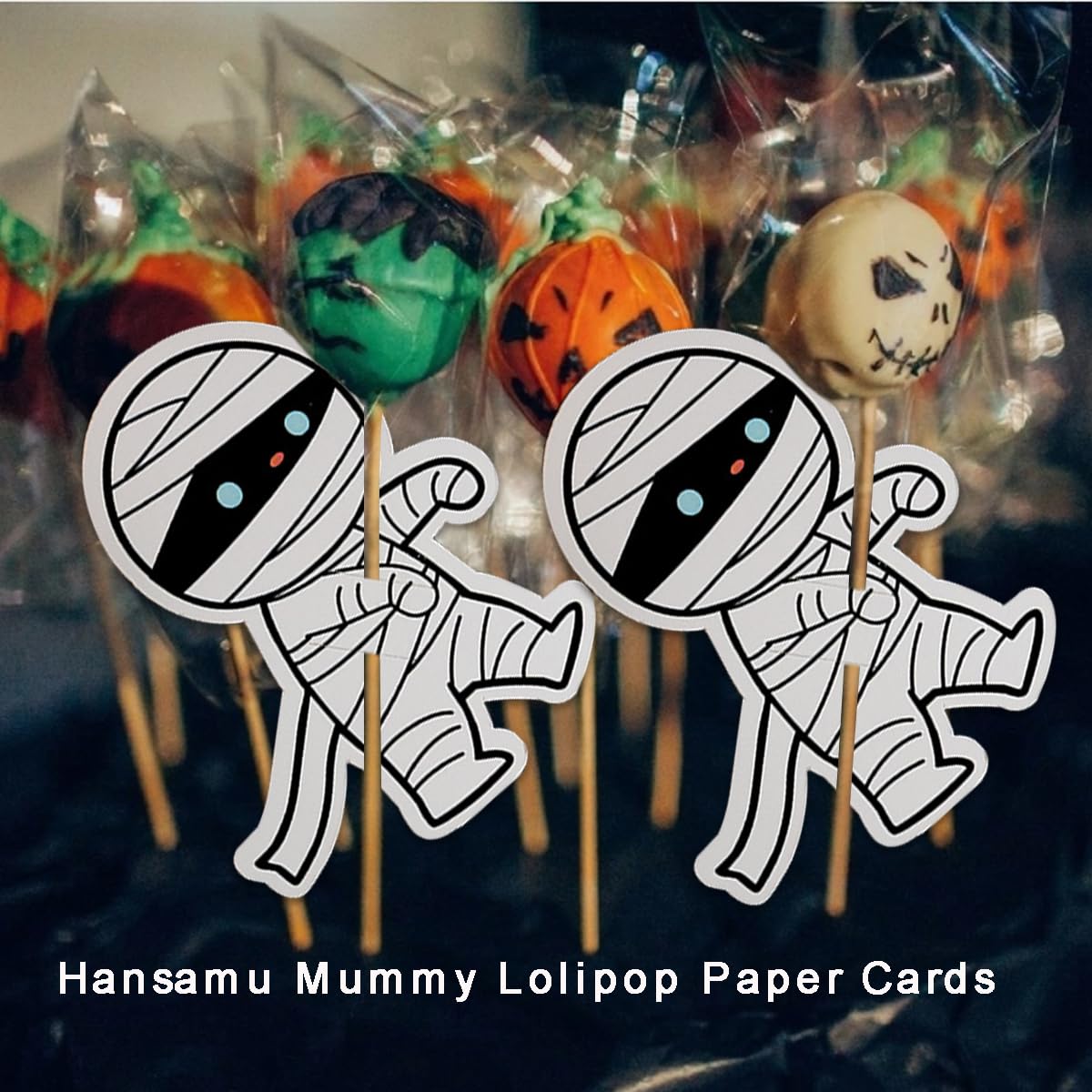 100 Pcs Halloween Candy Holder Paper Cards - Mummy Lollipop & Chocolate Wrappers - Party Decorations Supplies for Halloween Treats, Gifts & Favors - Perfect for Trick-or-Treating, Classroom Parties & Spooky Celebrations