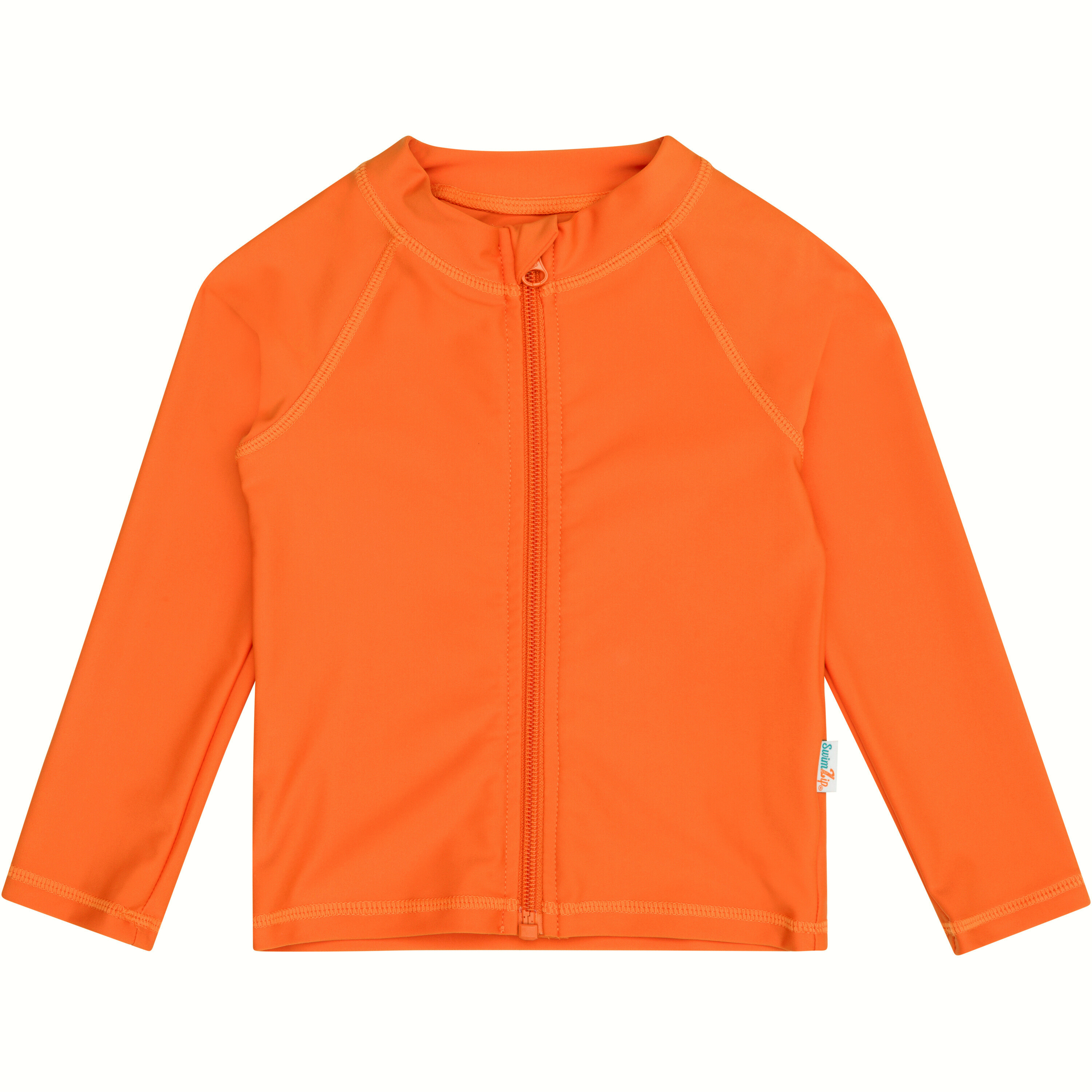 UPF 50+ Kids Long Sleeve Rash Guard Swim Shirt with Zipper - Desert Orange | Sun Protection for Swimming, Beach & Outdoor Activities