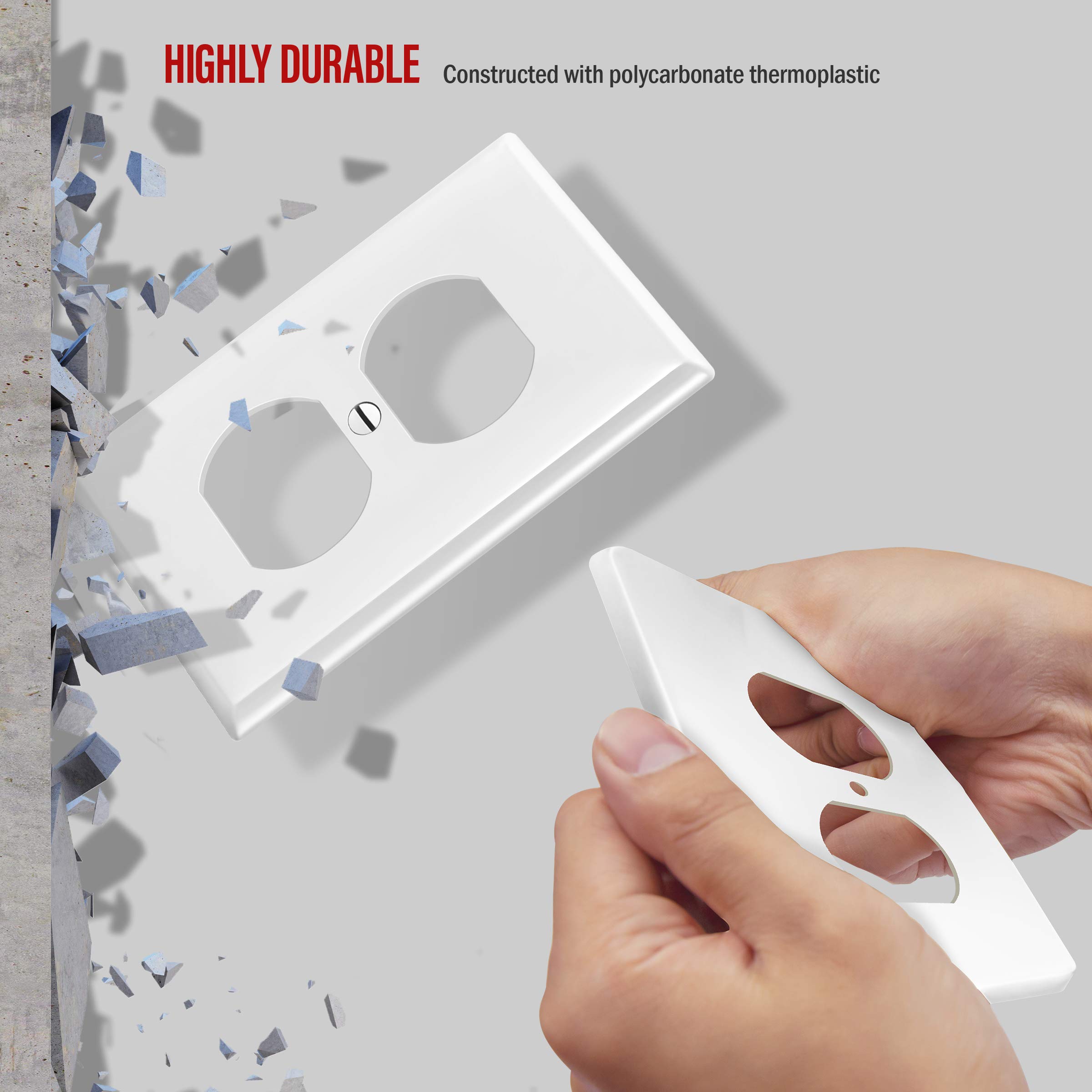ENERLITES 10-Pack Duplex Wall Plate & Switch Cover for Home & Office
