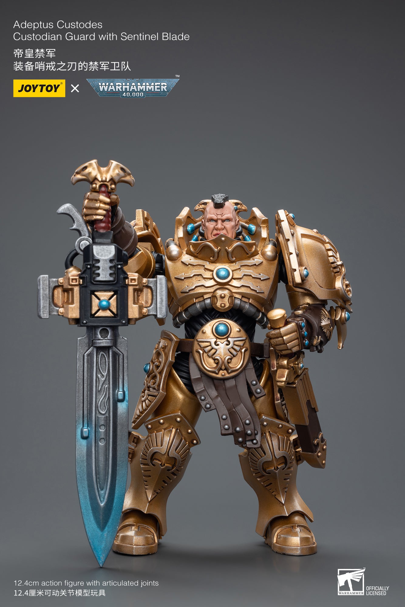 1/18 JOYTOY Warhammer 40K Adeptus Custodes Action Figure - Highly Detailed Collectible Miniature for Tabletop Gaming & Display