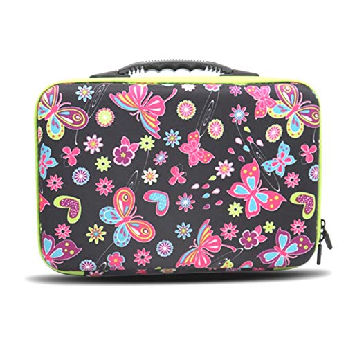 SOWUNO 60 Grids Essential Oil Carrying Case - Butterfly Design Essential Oil Organizer for 0.34oz Bottles - Perfect for Aromatherapy, Travel & Home Storage