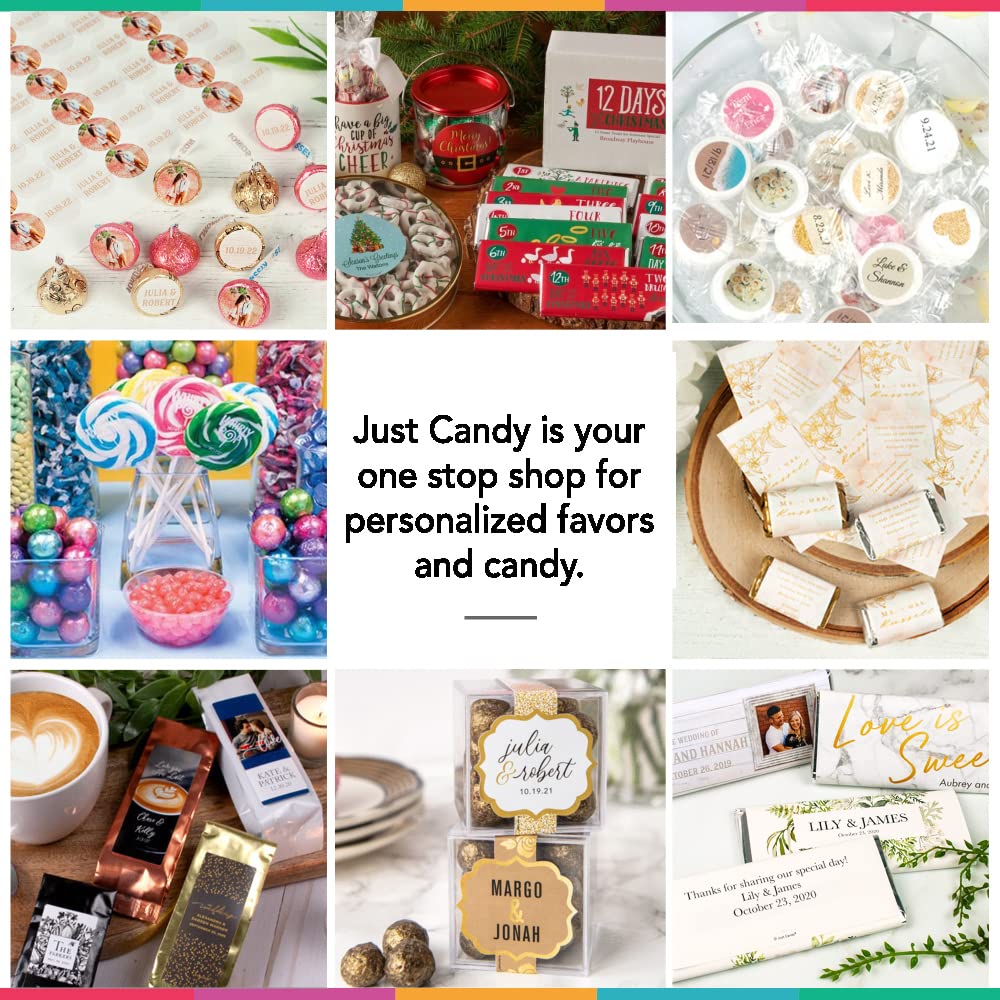 50ct Custom Printed Candy Bar Wrappers with Logo - Personalized Promotional Wraps for Events, Parties & Business Branding - Bulk Candy Packaging Supplies (Candy Not Included) - Perfect for Weddings, Corporate Gifts & Fundraisers