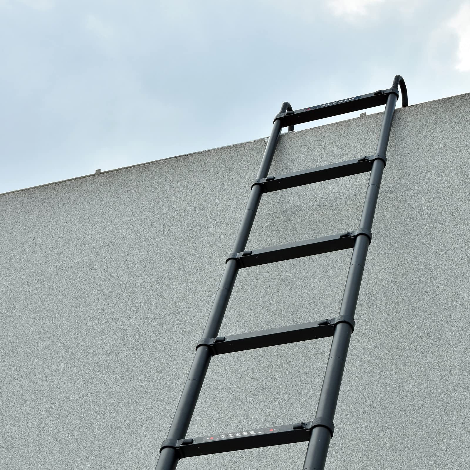 10.5FT Aluminum Telescoping Extension Ladder - Heavy Duty 330lb Capacity, Portable Folding Ladder with Detachable Hooks & Anti-Slip Rubber Feet (EN131 Certified) - Perfect for Home Repairs, Roofing, Painting and Construction Work