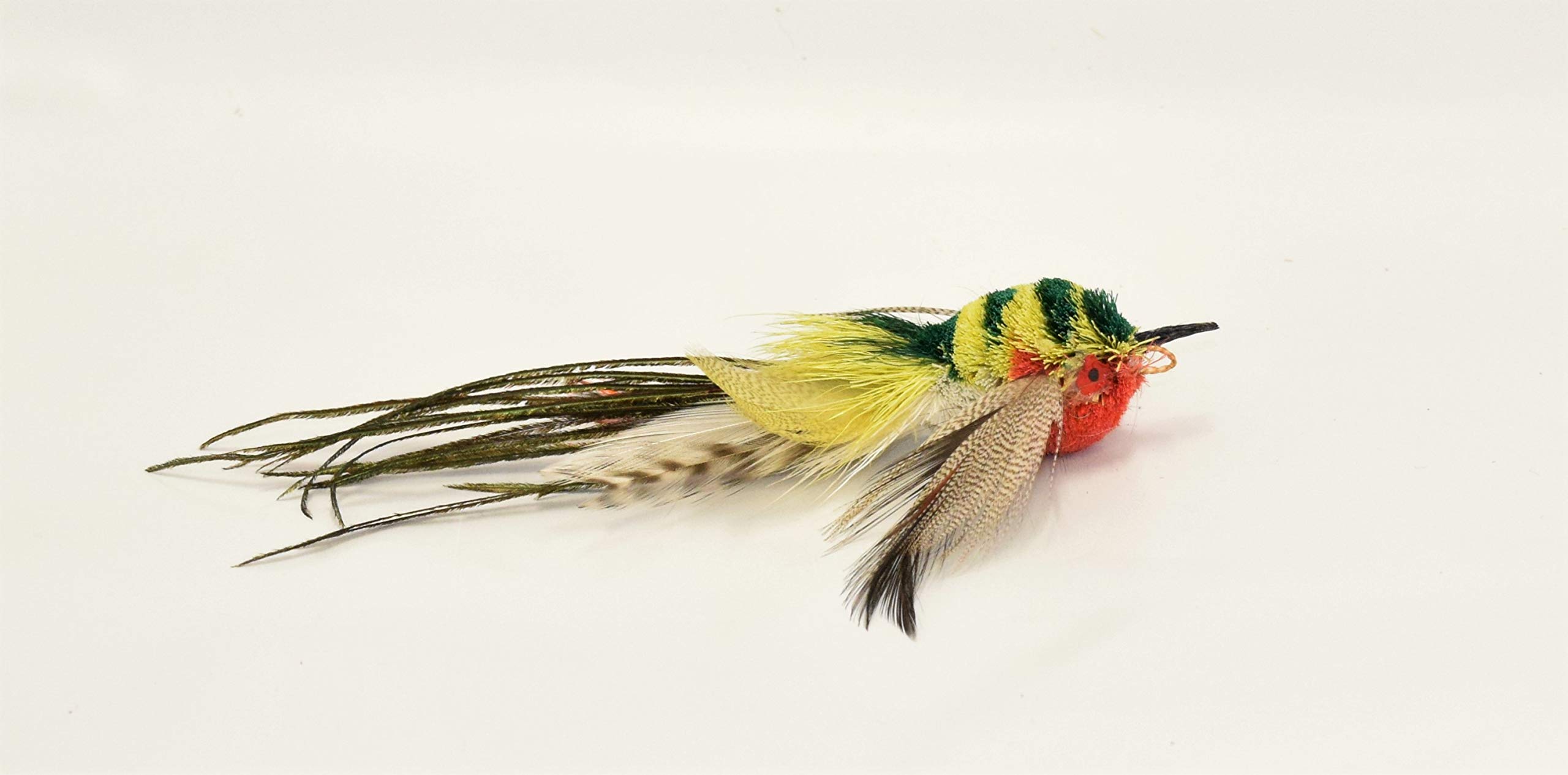 Colorful Yellow Striped Flyer Bird Toy Attachment - Compatible with Most Popular Wand Toys for Cats - Perfect for Interactive Play & Exercise