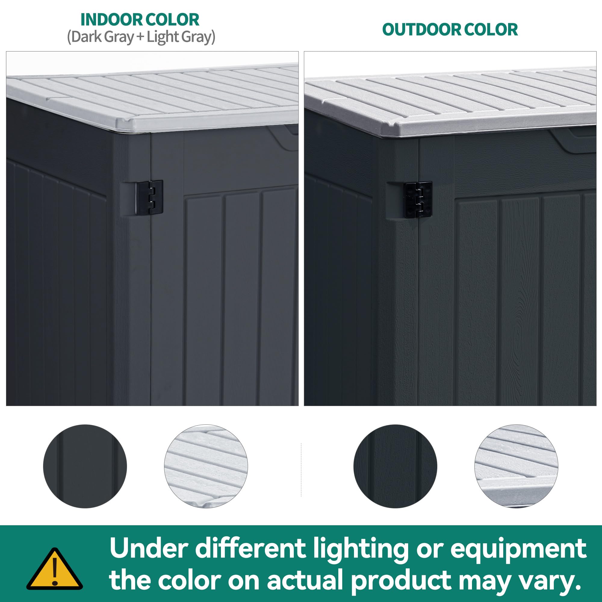 YITAHOME 4.5x4ft Extra Large Outdoor Storage Shed - Waterproof Resin Tool Shed for Garden Tools, Lawn Mowers & Trash Cans - Easy Assembly, Lockable Dark Gray Horizontal Shed - Perfect for Backyard, Garage & Patio Organization