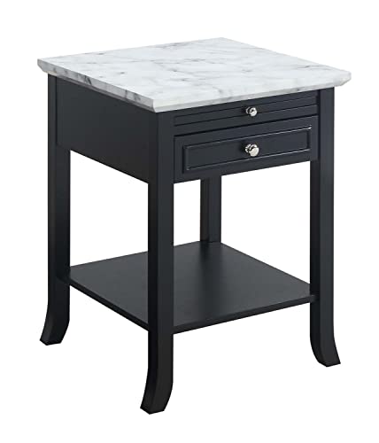 White Faux Marble Top/Black