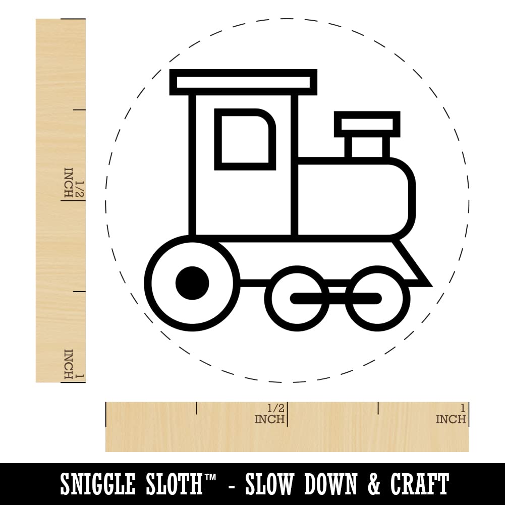 Self-Inking Rubber Stamp - 1 Inch Medium Train Design for Crafting, Scrapbooking & Planner Decor - Black Ink - Perfect for DIY Projects, Stationery & Gift Wrapping