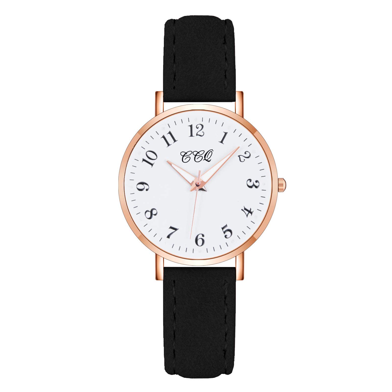 20mm Black Leather Watch Band Strap for Women & Men - Casual Fashion Quartz Watch Replacement - Perfect for Daily Wear, Office & Special Occasions