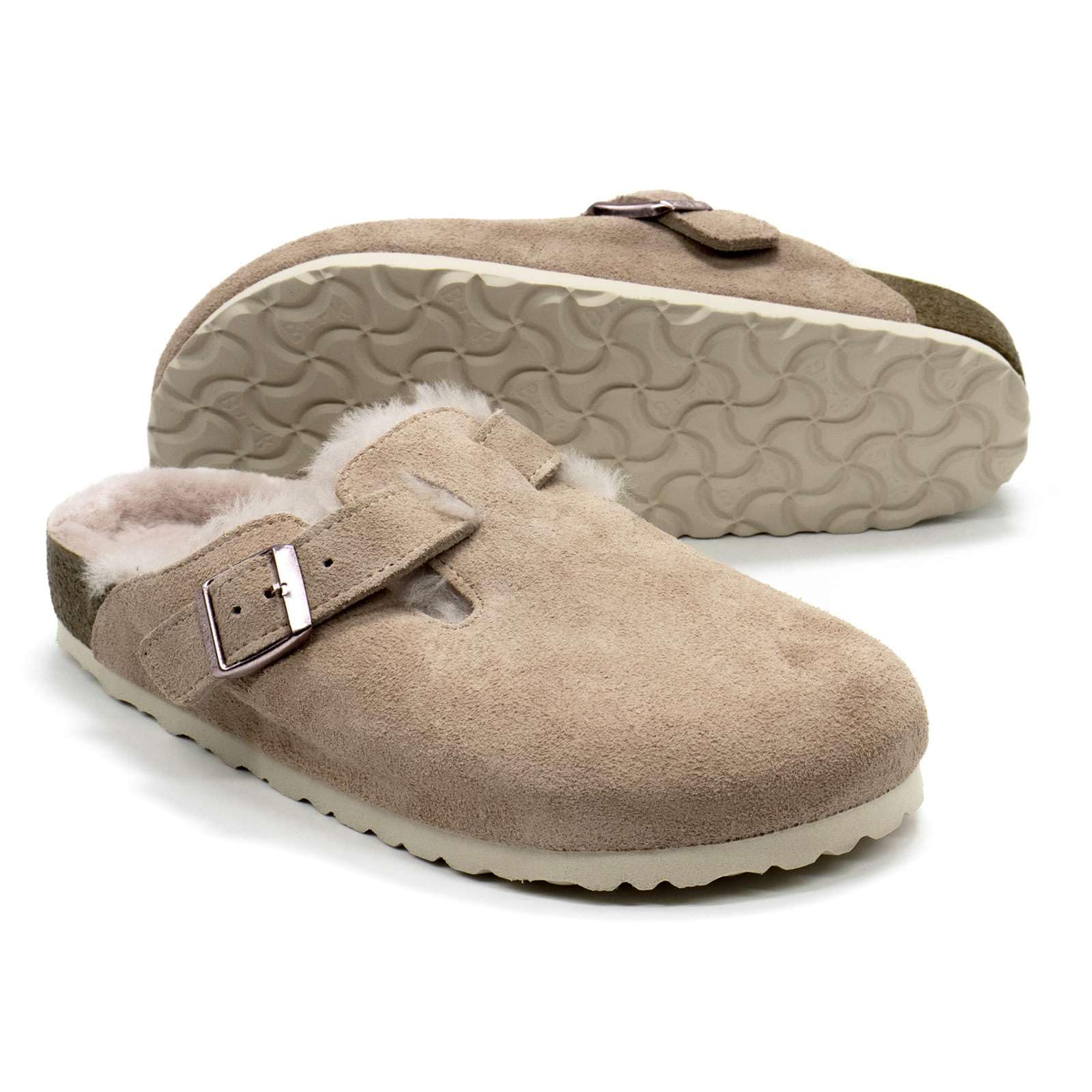 Birkenstock Women's Boston Shearling Clogs - Light Rose Size 42N | Comfortable House Shoes for Relaxing at Home & Casual Wear