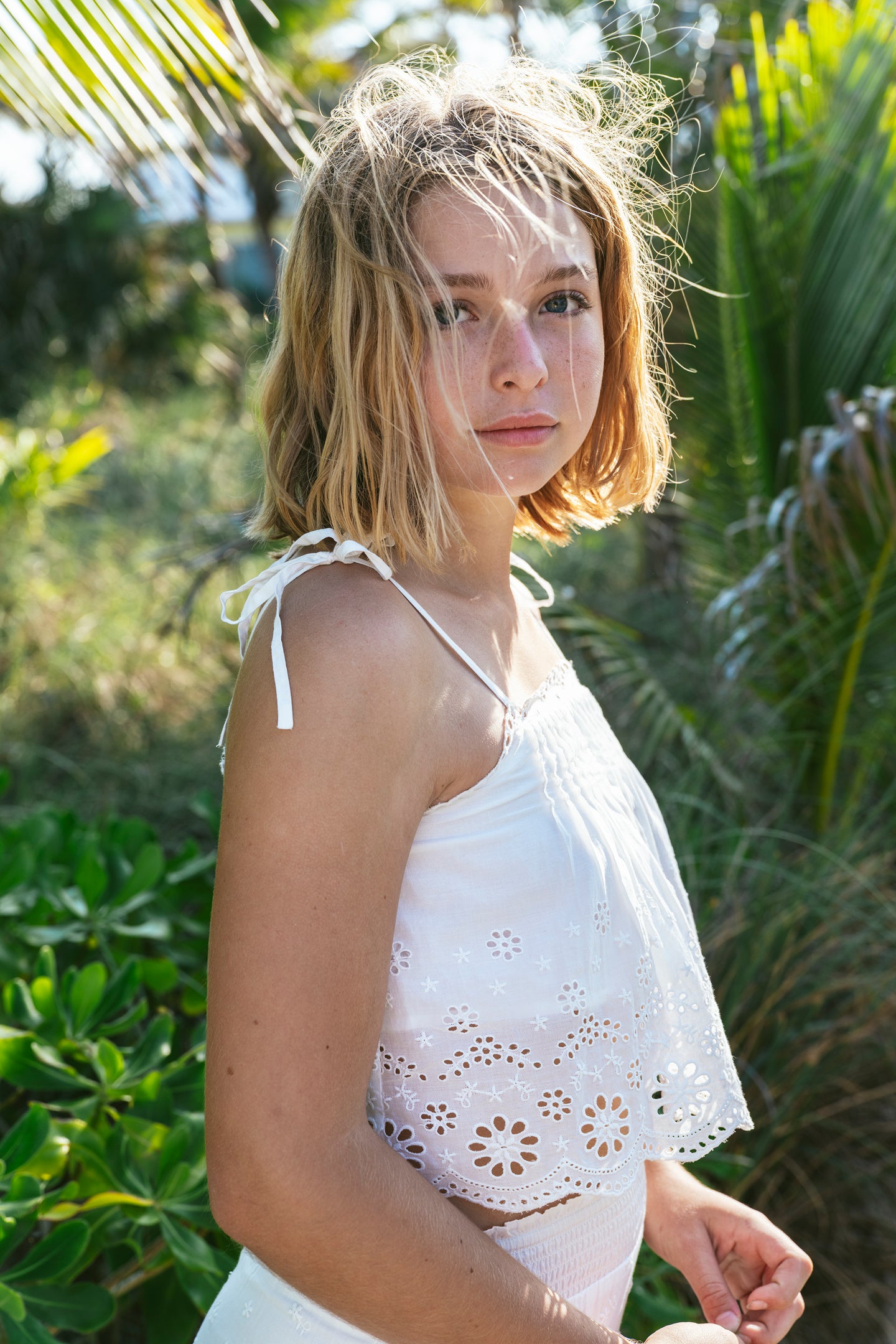 Galine Girls' Eyelet Lace Blouse - Floral Embroidered Summer Tops for Teen Girls - Perfect for School, Parties & Casual Outfits