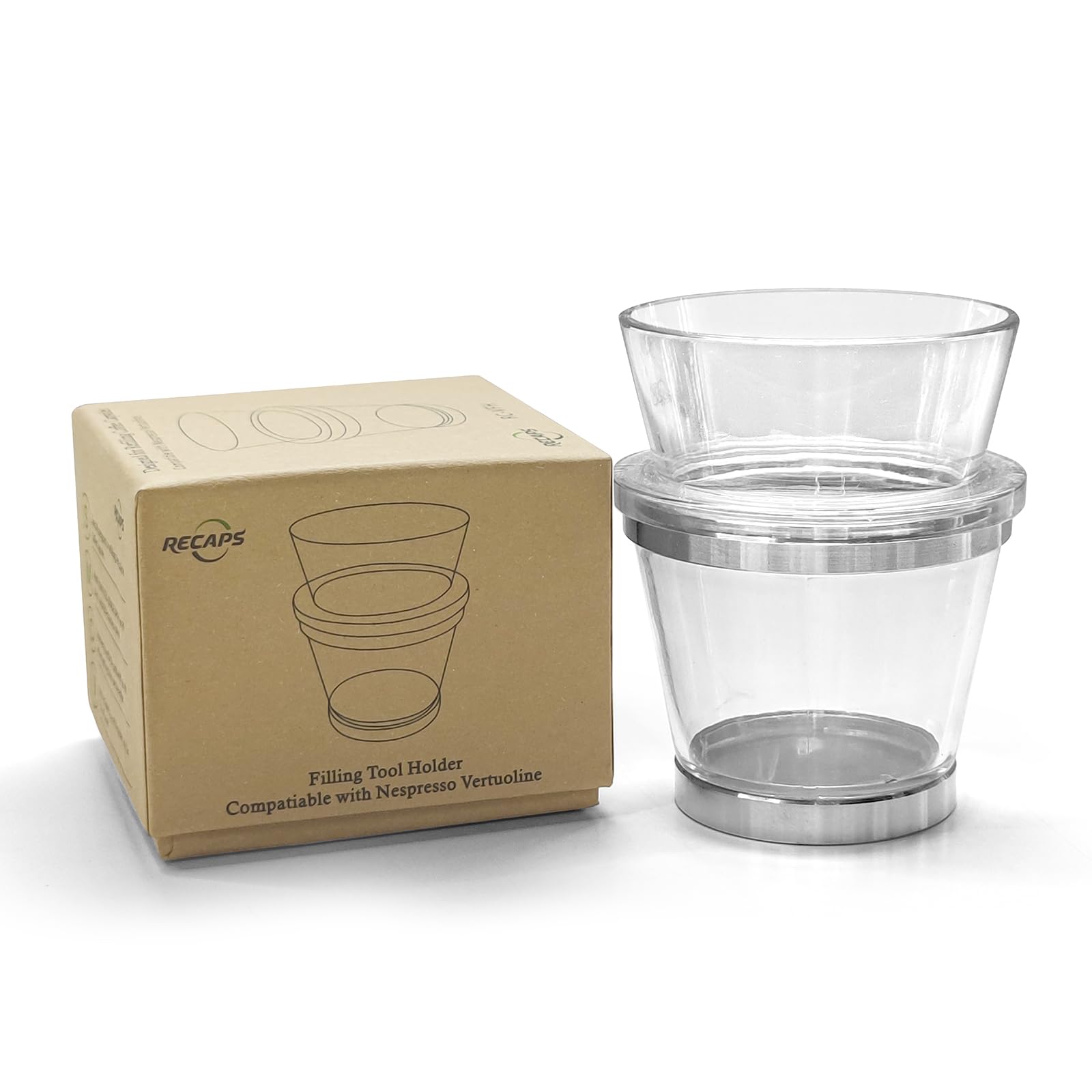 RECAPS Refillable Coffee Capsule Holder for Nespresso Vertuo - Reusable Espresso Pod Filling Tool with Easy-Use Design | Perfect for Home Brewing, Office Coffee Stations & Eco-Friendly Coffee Lovers