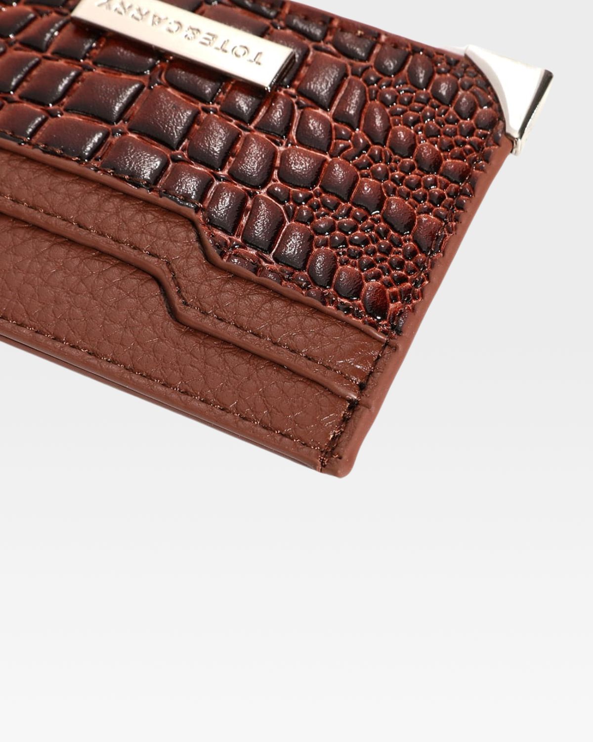 Premium Brown Crocodile Leather Card Holder Wallet - Slim RFID Blocking ID Credit Card Case for Men & Women - Perfect for Travel, Business & Everyday Use