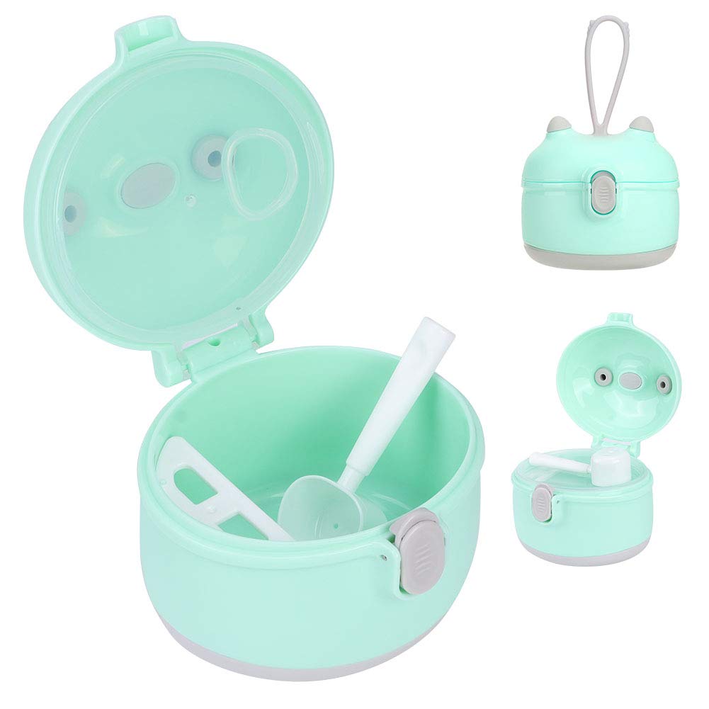 Portable Double Layer Baby Milk Powder Dispenser - Compact Formula Storage Container with Travel Strap for Infants (Green, Small Size) | Perfect for On-the-Go Feeding, Travel & Daycare Use
