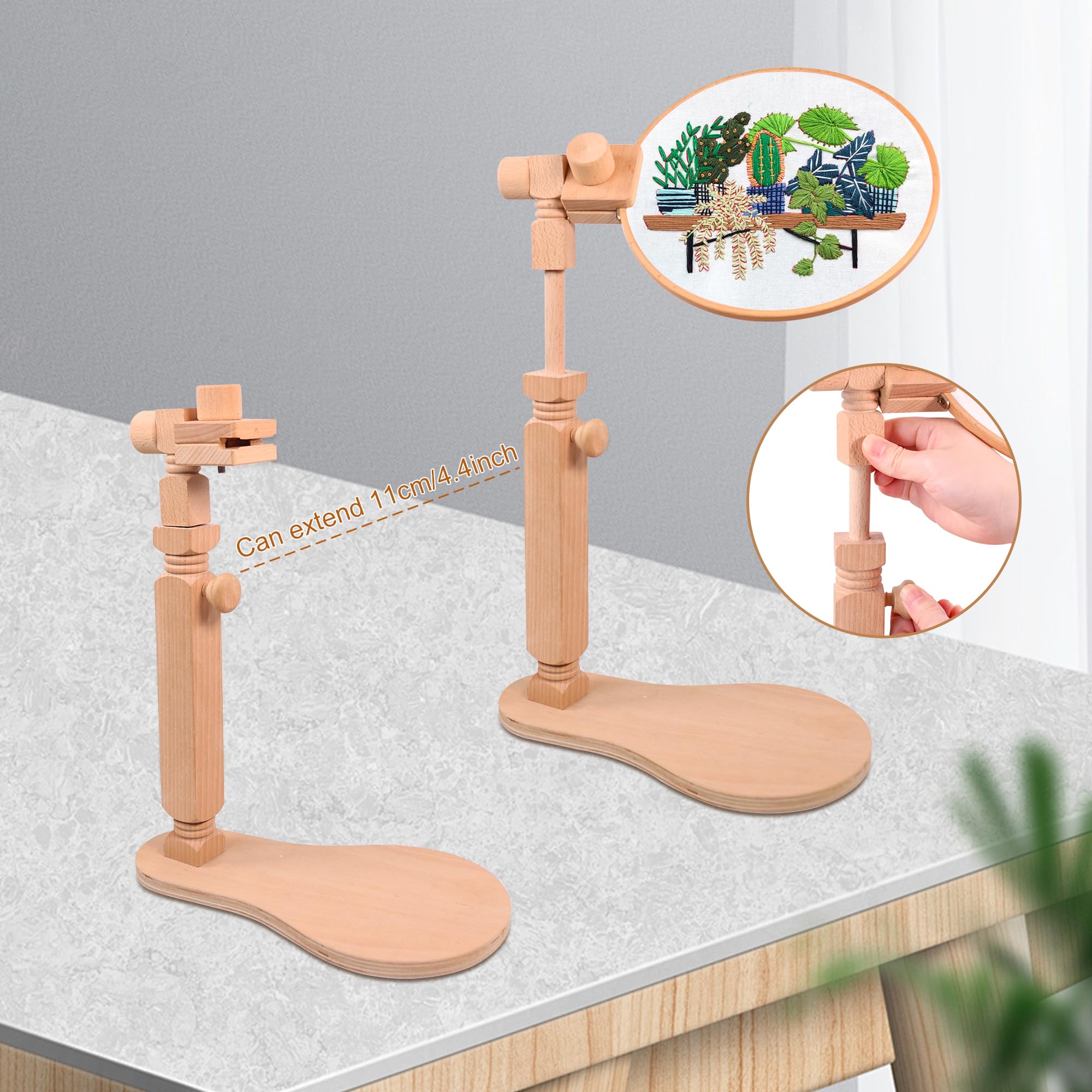 Guofa Embroidery Hoop Stand - Adjustable Rotating Cross Stitch Frame Holder for DIY Crafting, Needlework & Sewing Projects | Perfect for Lap Embroidery, Hand Stitching & Home Decor Crafts