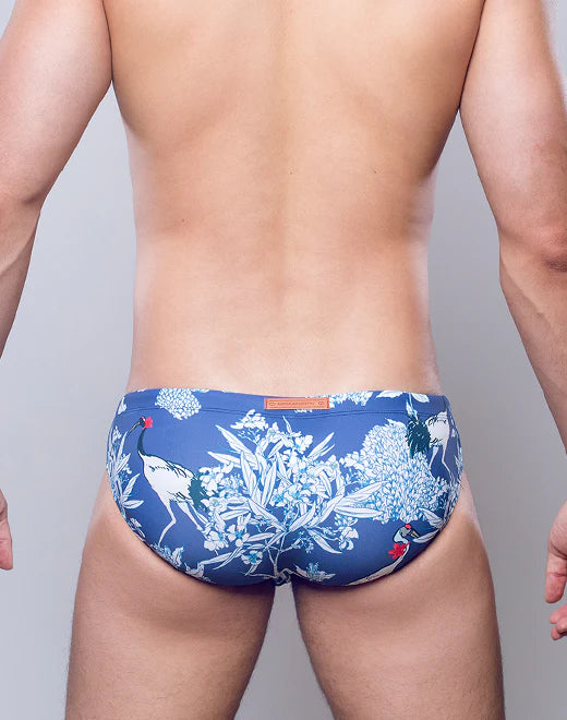 2eros Orient Dream Swim Brief - Blue Men's Swimwear for Beach, Pool & Vacation - Comfortable & Stylish Swim Trunks