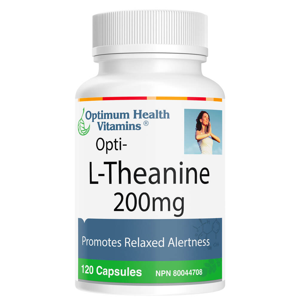 Opti L-Theanine 200mg Supplement for Stress Relief & Focus - Natural Relaxation Aid for Anxiety, Sleep Support & Mental Clarity - Perfect for Work, Study & Meditation