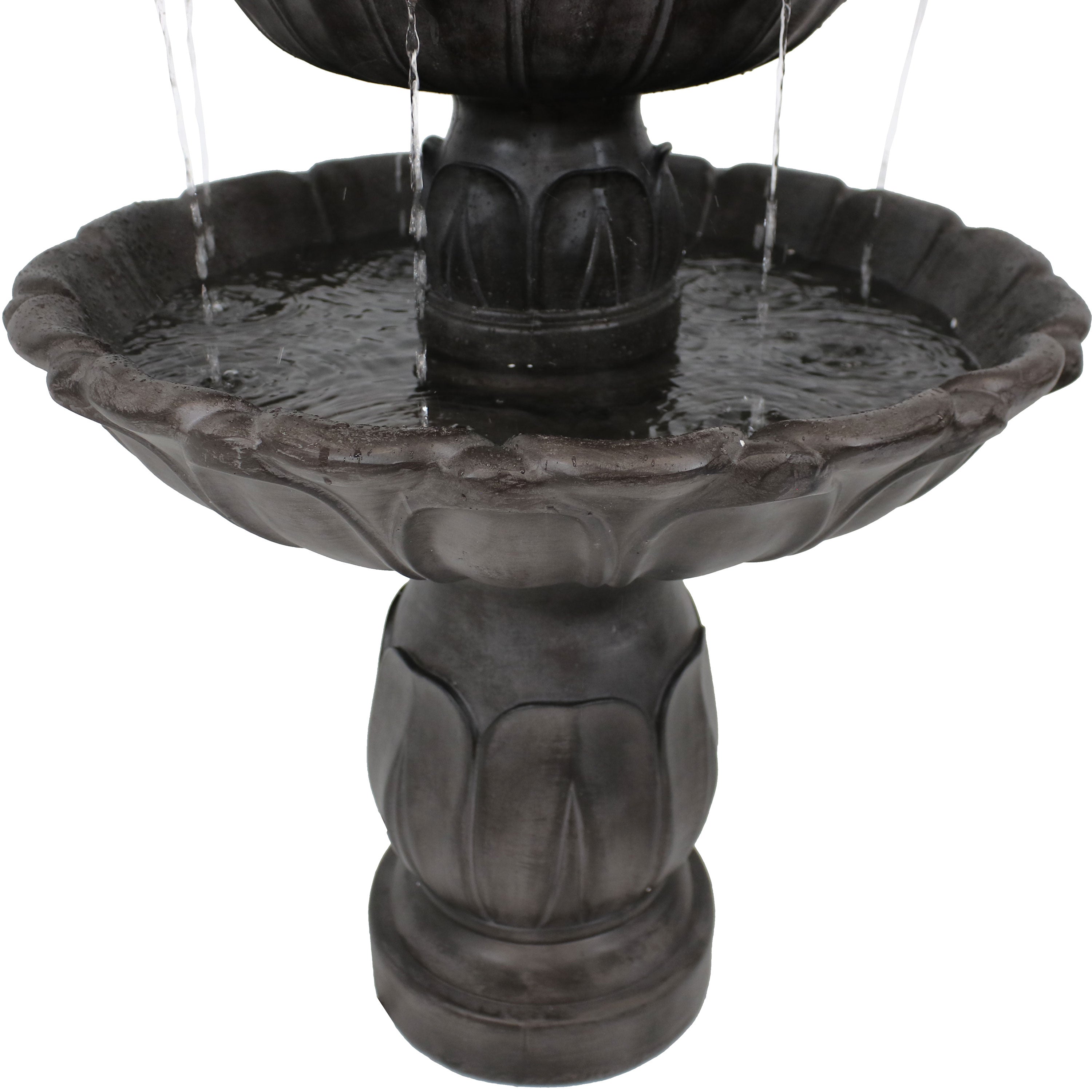 Sunnydaze Classic 3-Tier Tulip Outdoor Water Fountain - Garden Decor, Patio, Yard, and Backyard Relaxation