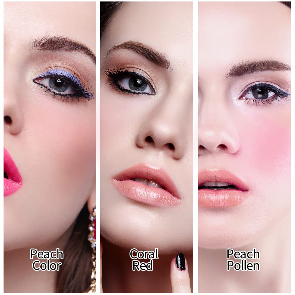 ROUSE Soft Matte Mushroom Blush Powder - Long Lasting Cheek Makeup with Highlighting Effect in Coral Red | Perfect for Daily Wear & Special Occasions