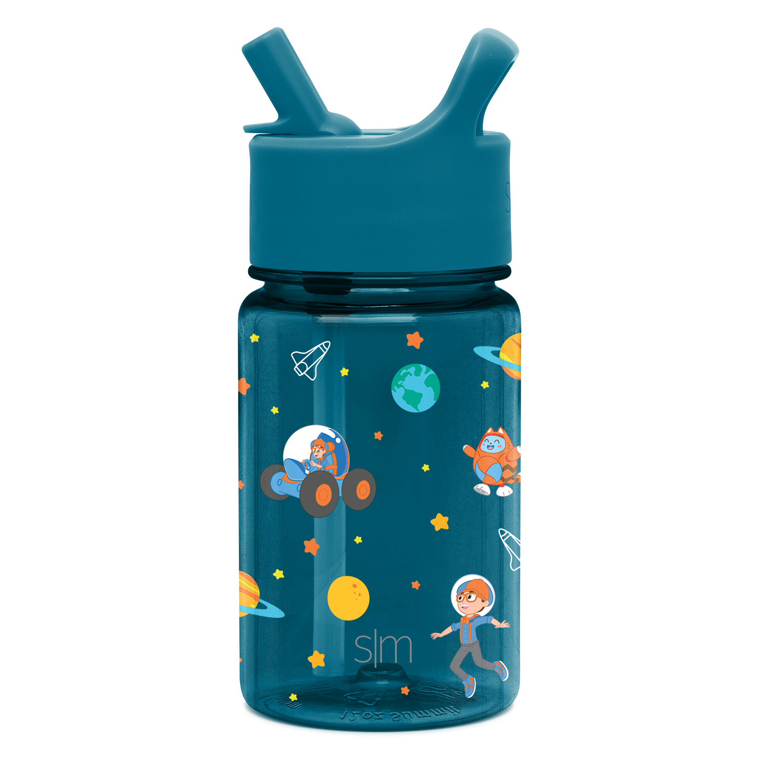 Summit Kids Plastic Water Bottle with Straw Lid - BPA Free Leak Proof Water Bottle for School, Sports & Outdoor Activities - Ideal for Boys Girls Ages 5-12