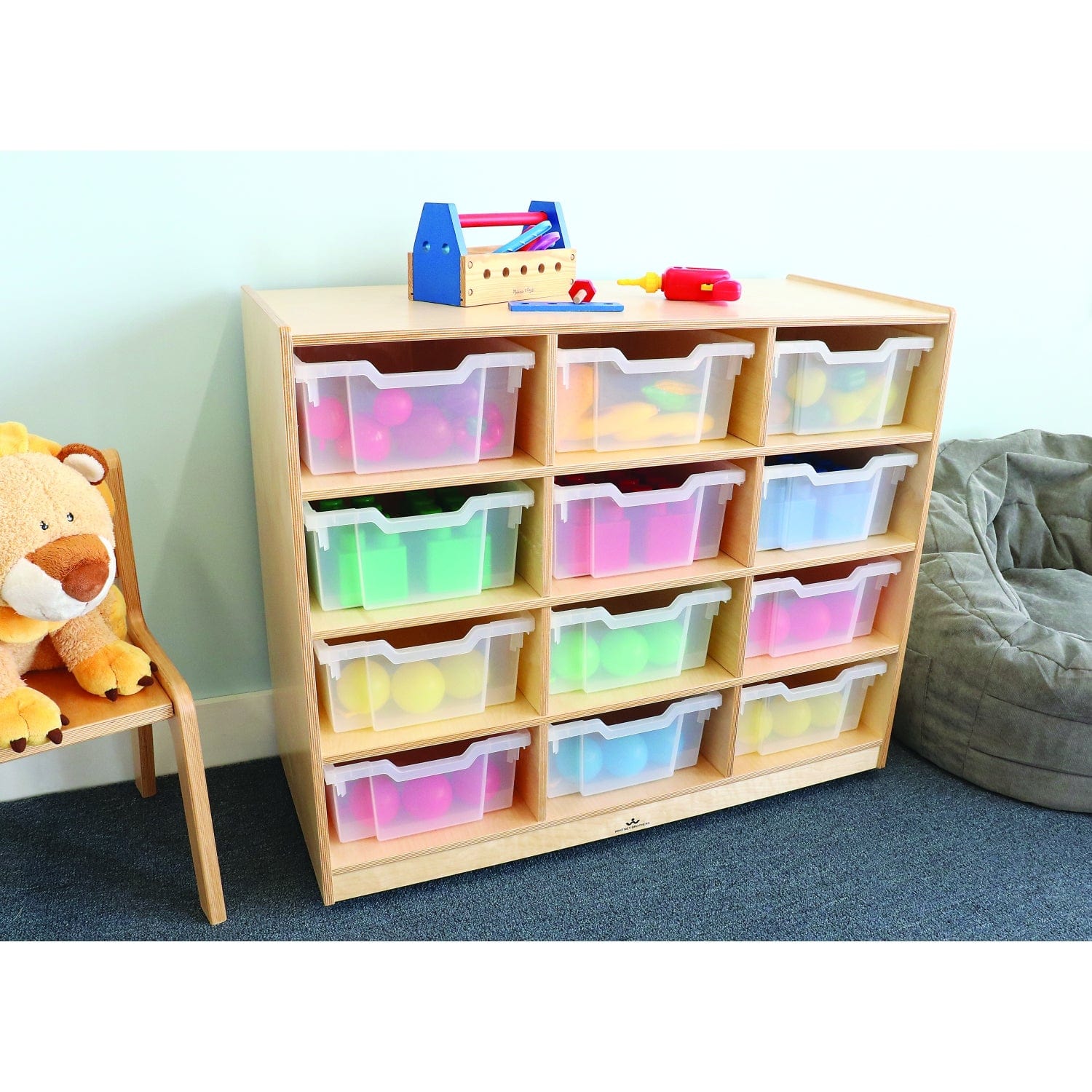 12-Tier Plastic Storage Cabinet Organizer - Stackable Shelf Unit for Kitchen, Bathroom, Office & Closet Organization - Perfect for Storing Food, Toys, Books & More